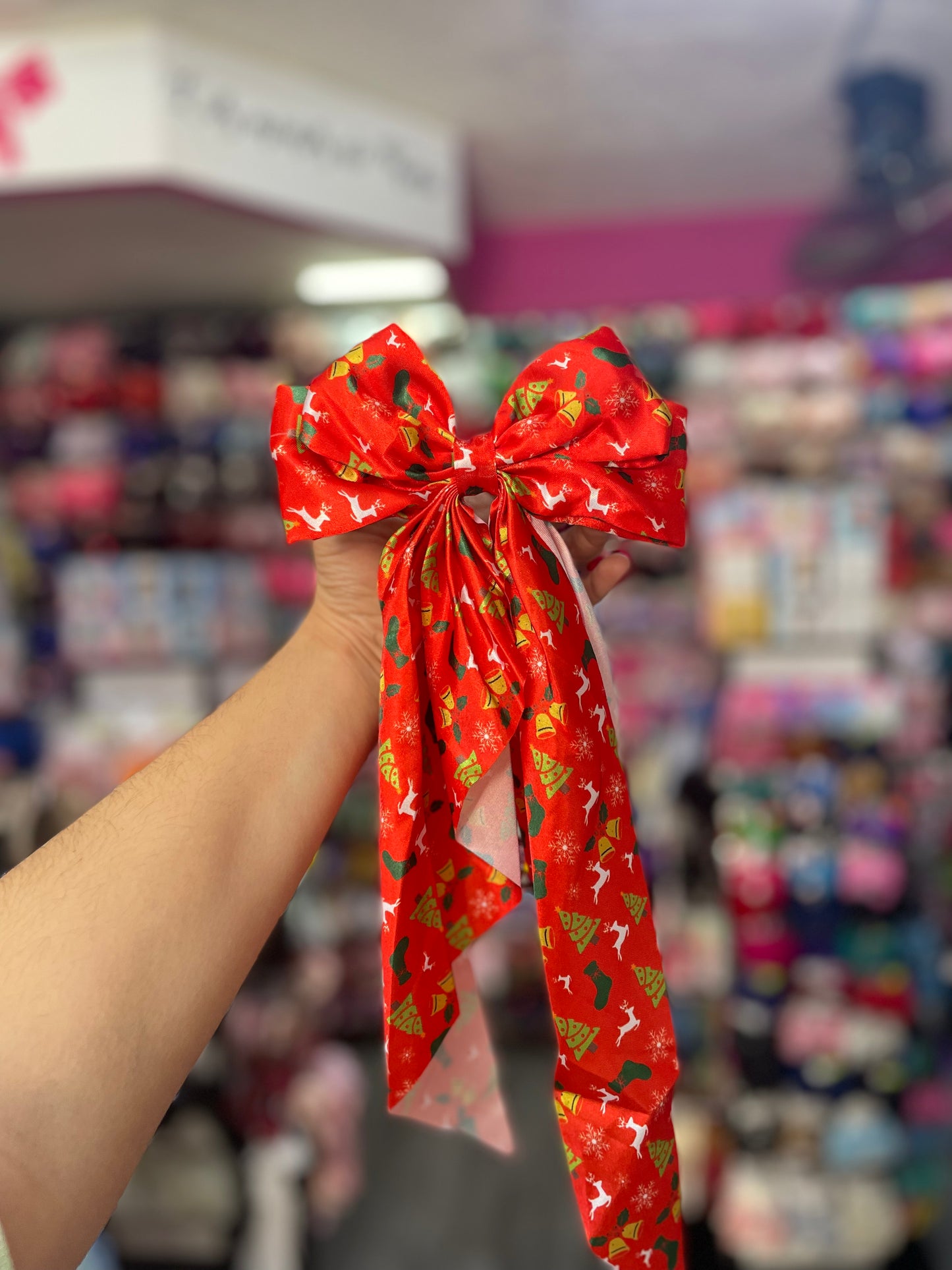 Moño navideño princesa satinado - los moños de Kari
