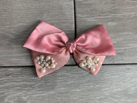 Moño con perlas - bling bling