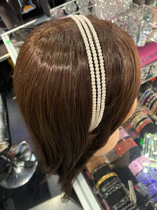 Diadema triple de perlas - bling bling