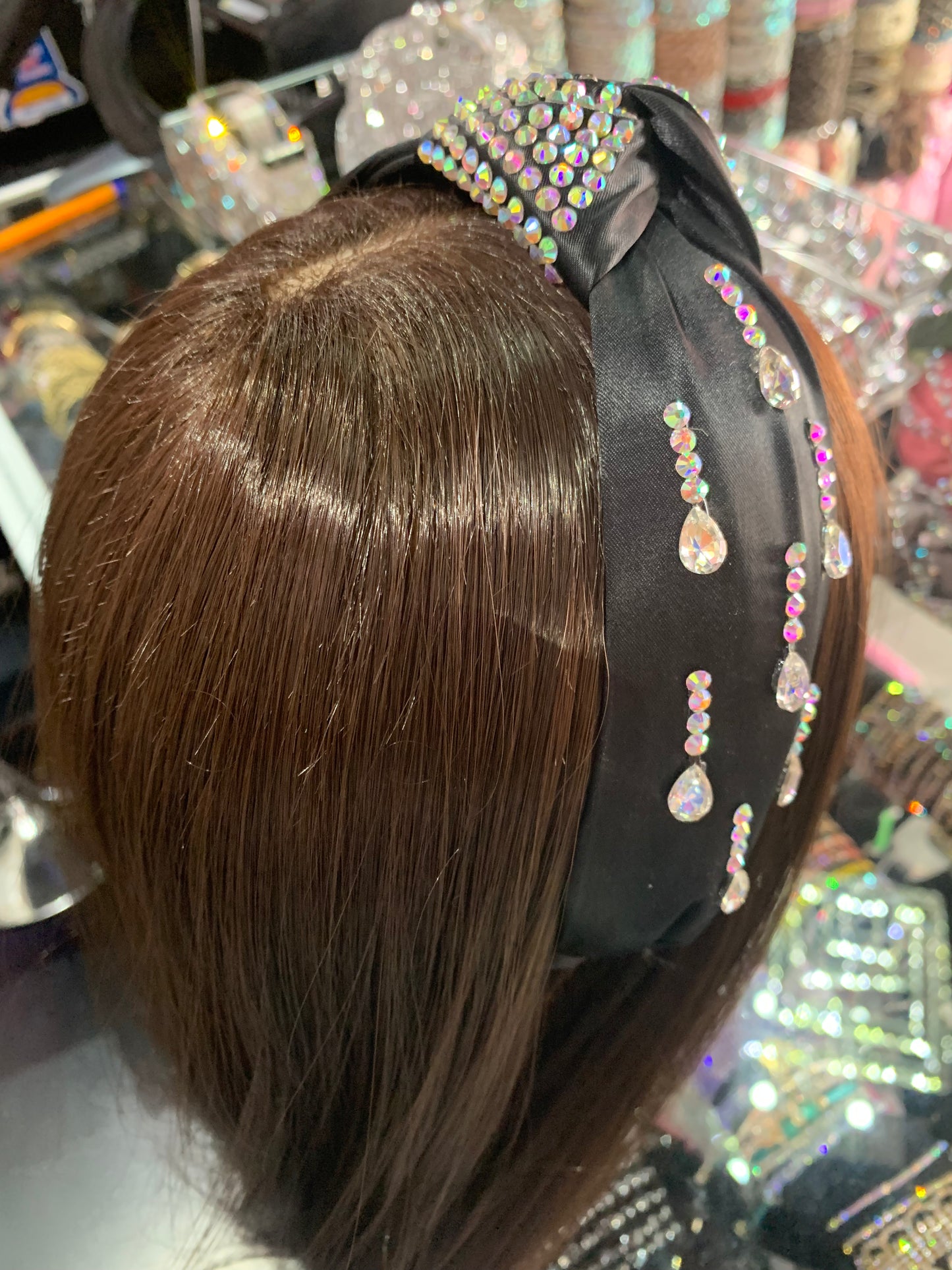 Diadema de tela decorada - bling bling
