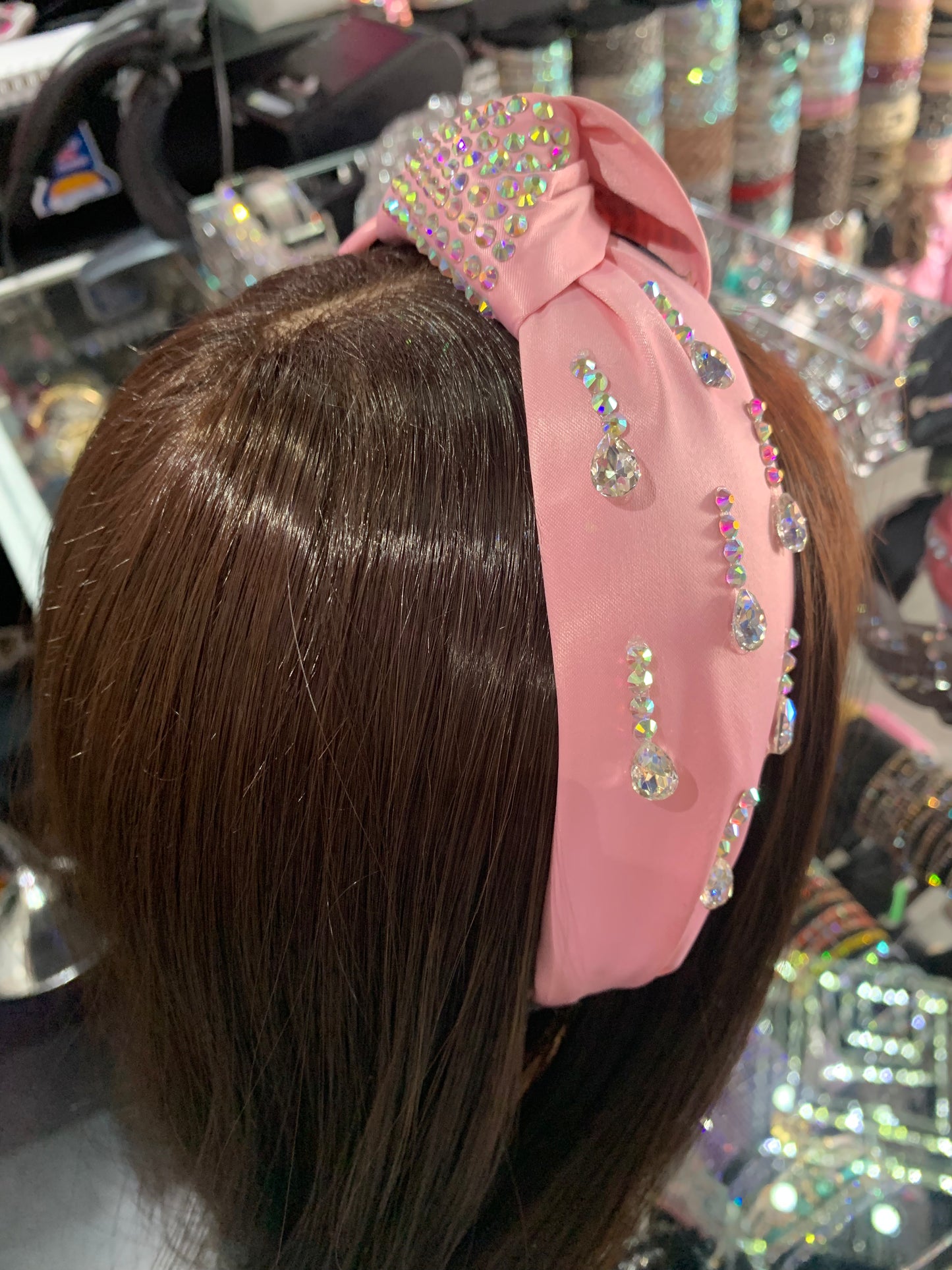 Diadema de tela decorada - bling bling