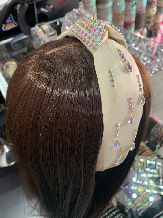 Diadema de tela decorada - bling bling