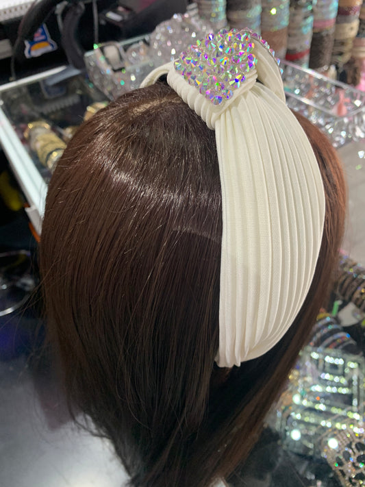 Diadema gruesa de tela decorada - bling bling