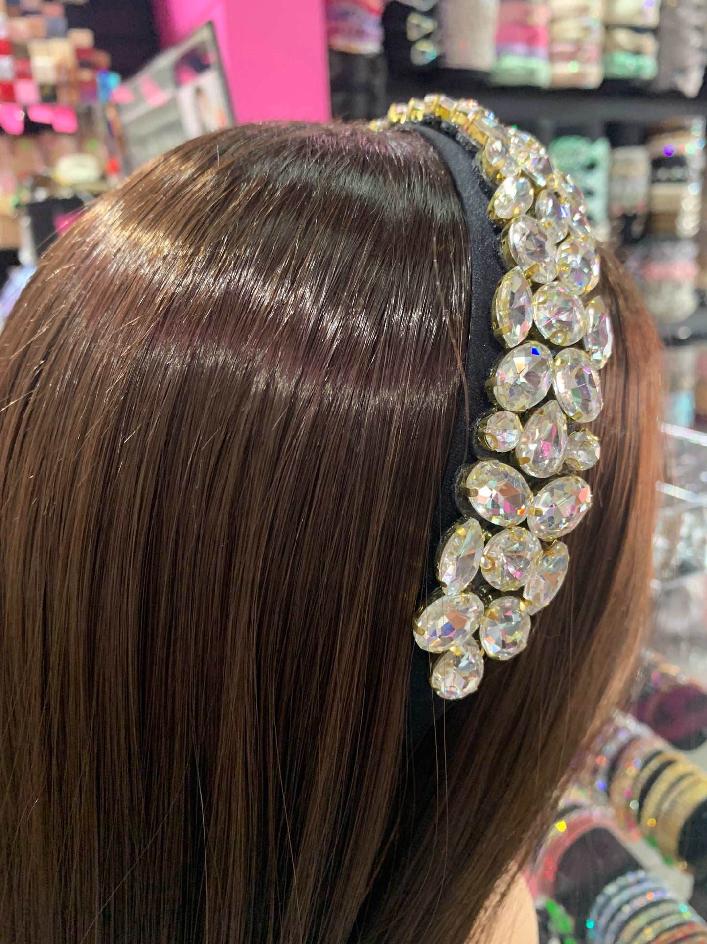 Diadema gruesa decorada - bling bling