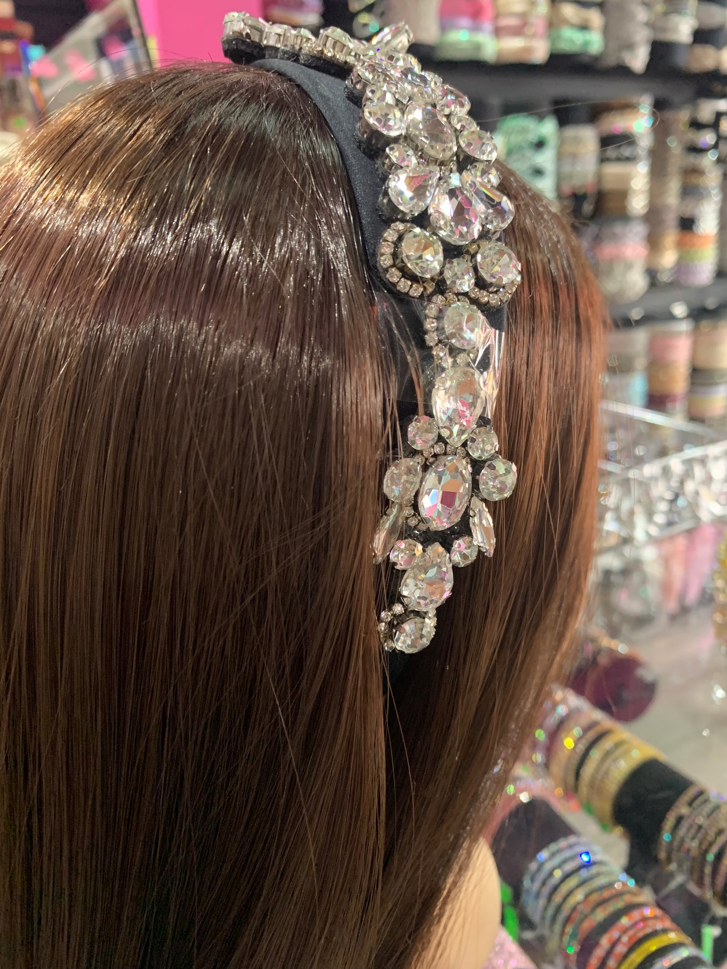Diadema gruesa decorada - bling bling