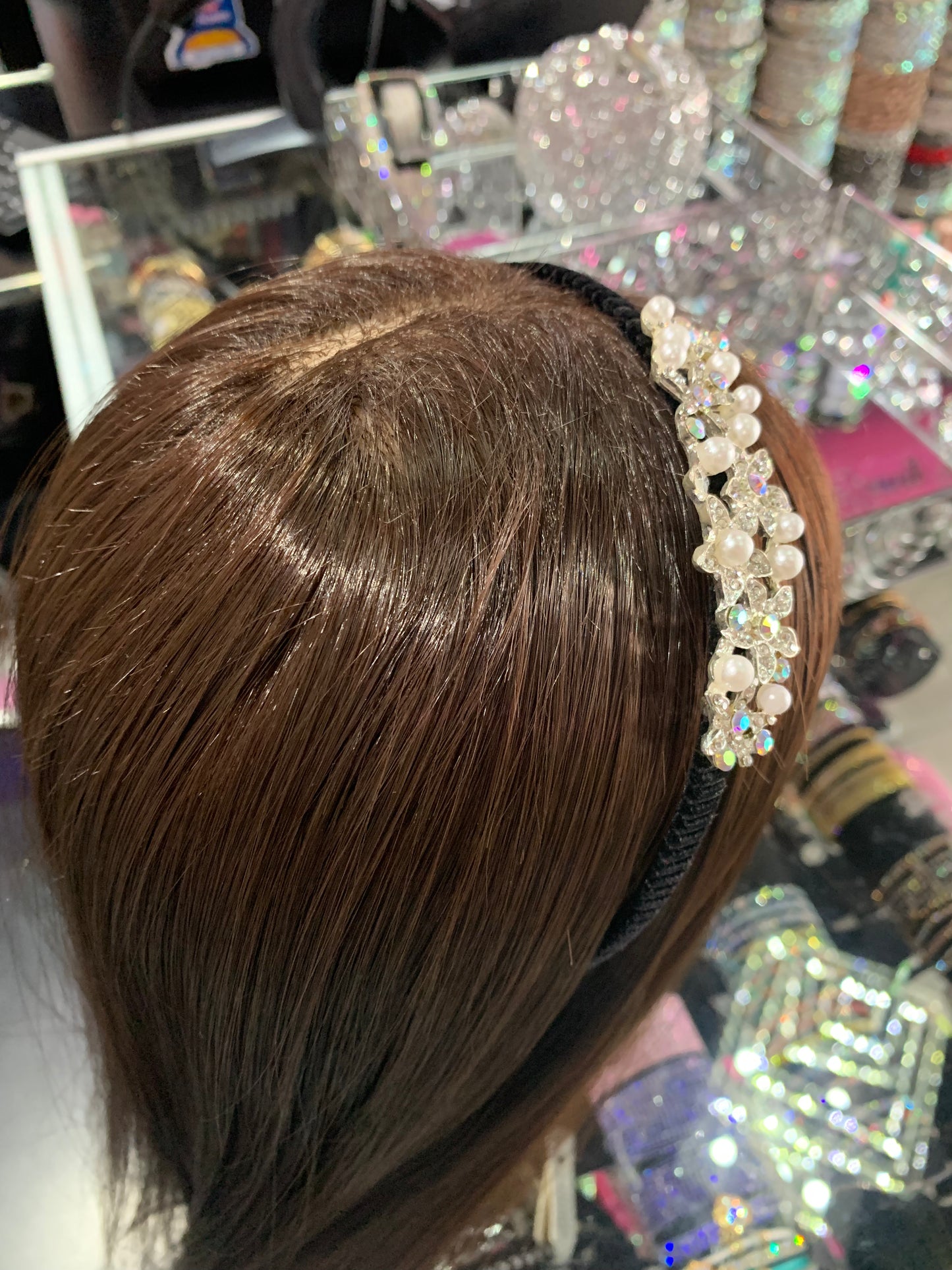 Diadema de plástico decorada - bling bling