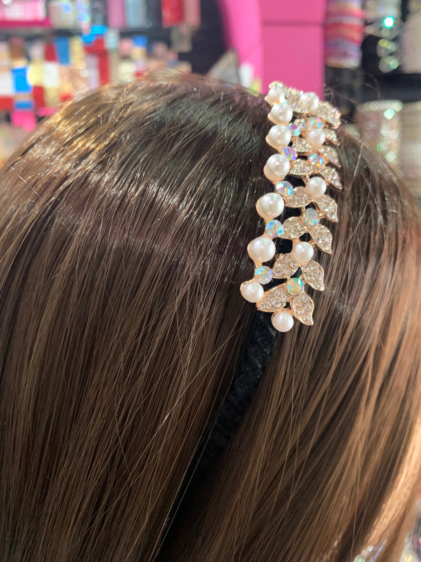 Diadema de plástico decorada - bling bling