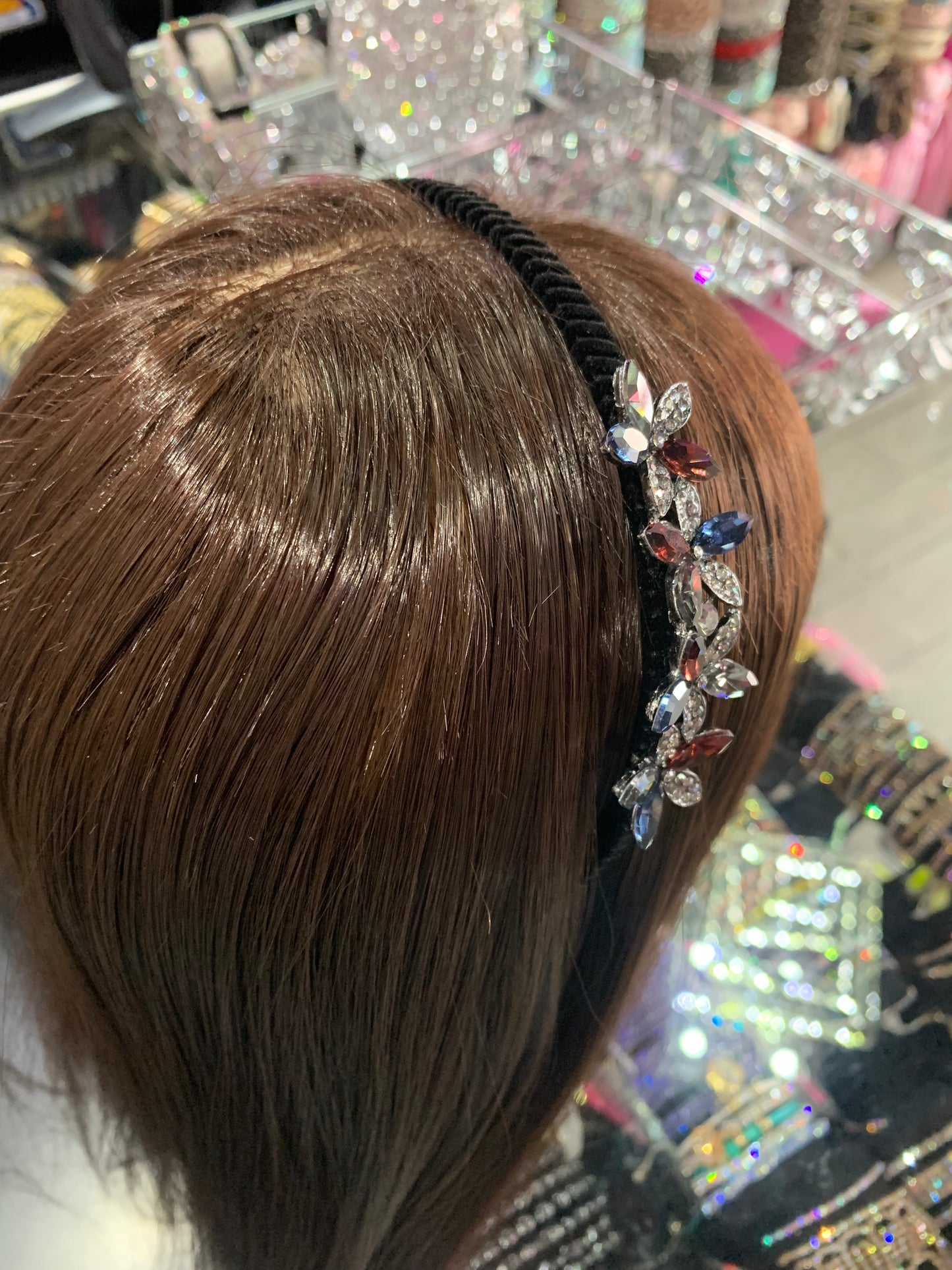 Diadema de plástico decorada - bling bling