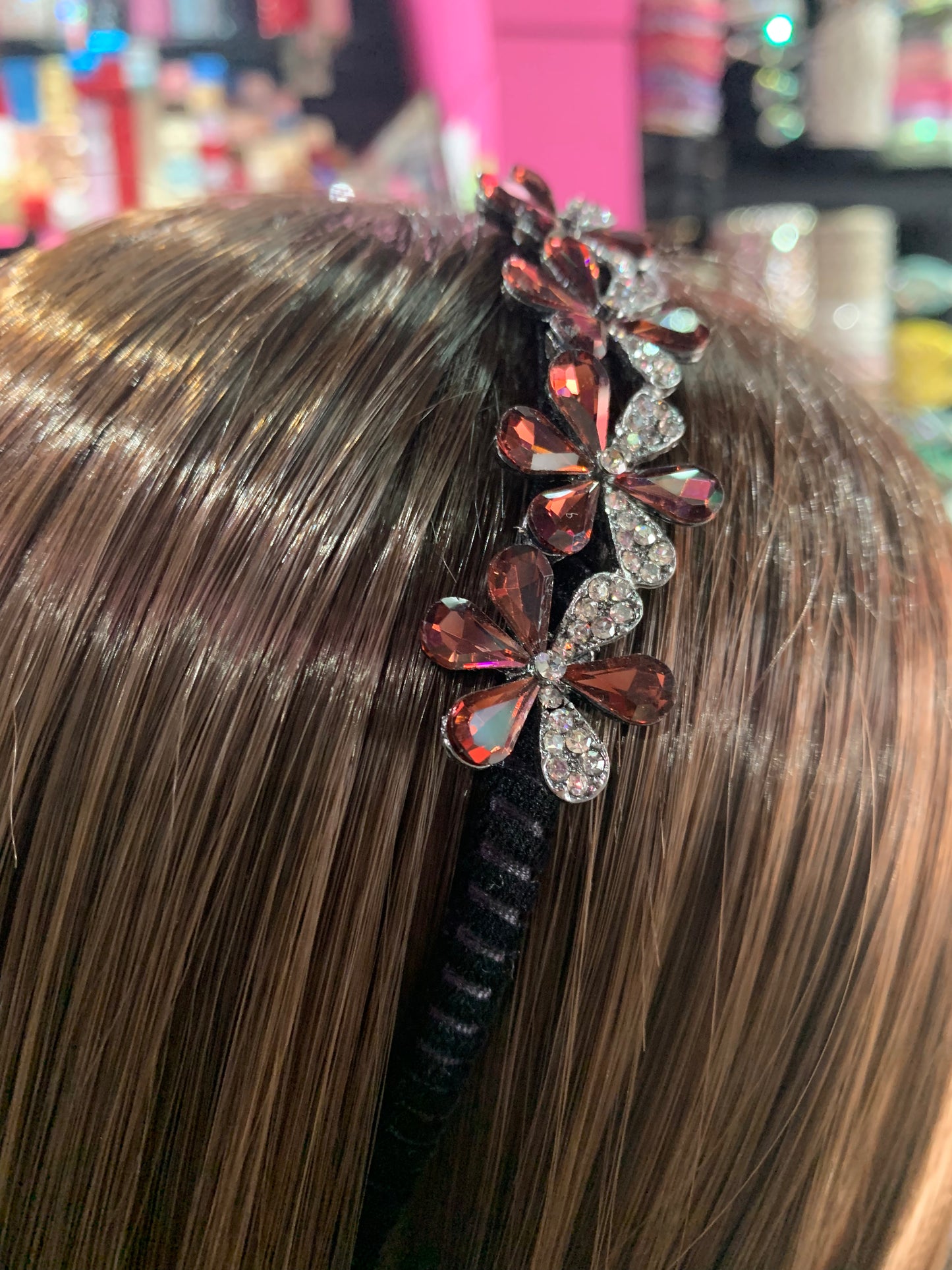 Diadema de plástico decorada - bling bling