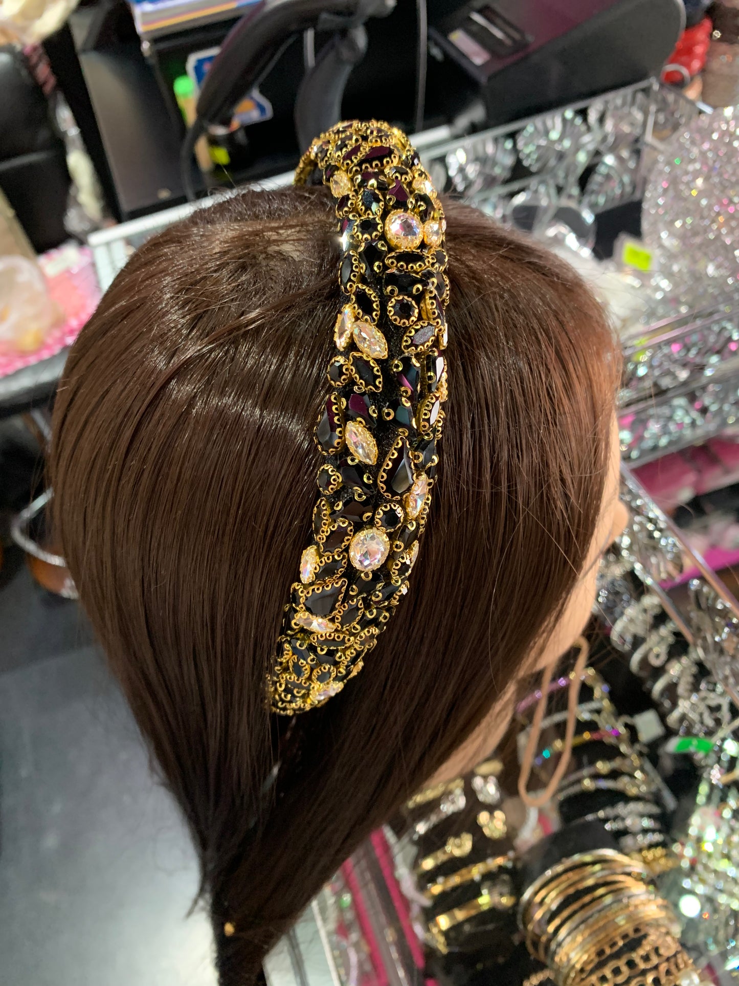 Diadema alta decorada - bling bling