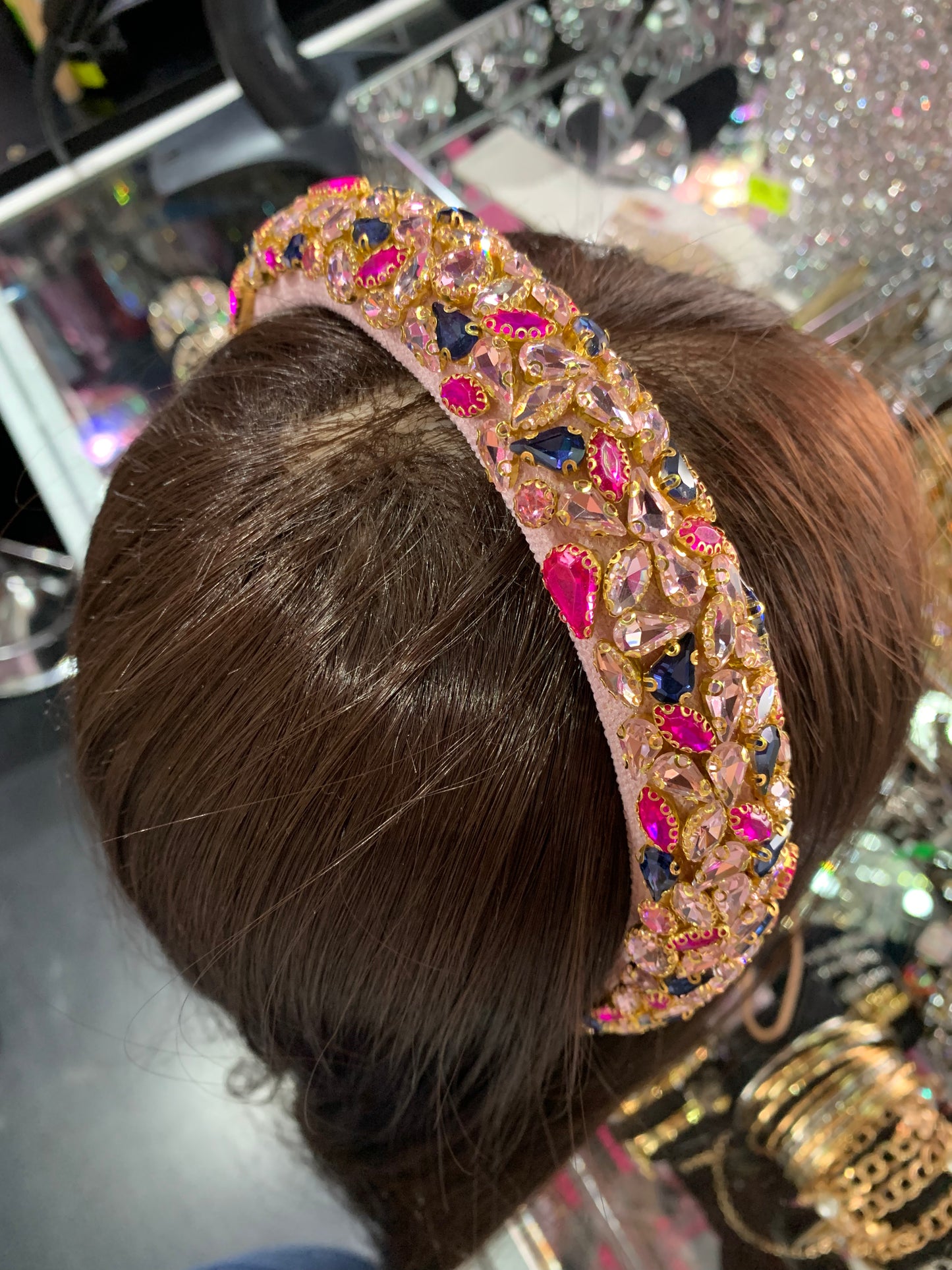 Diadema alta decorada - bling bling