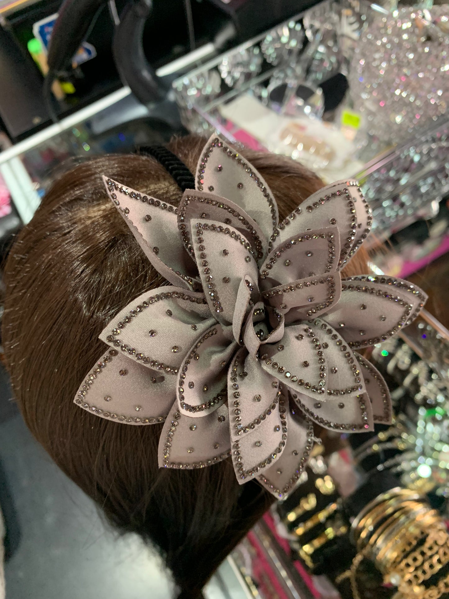 Diadema de flor - bling bling