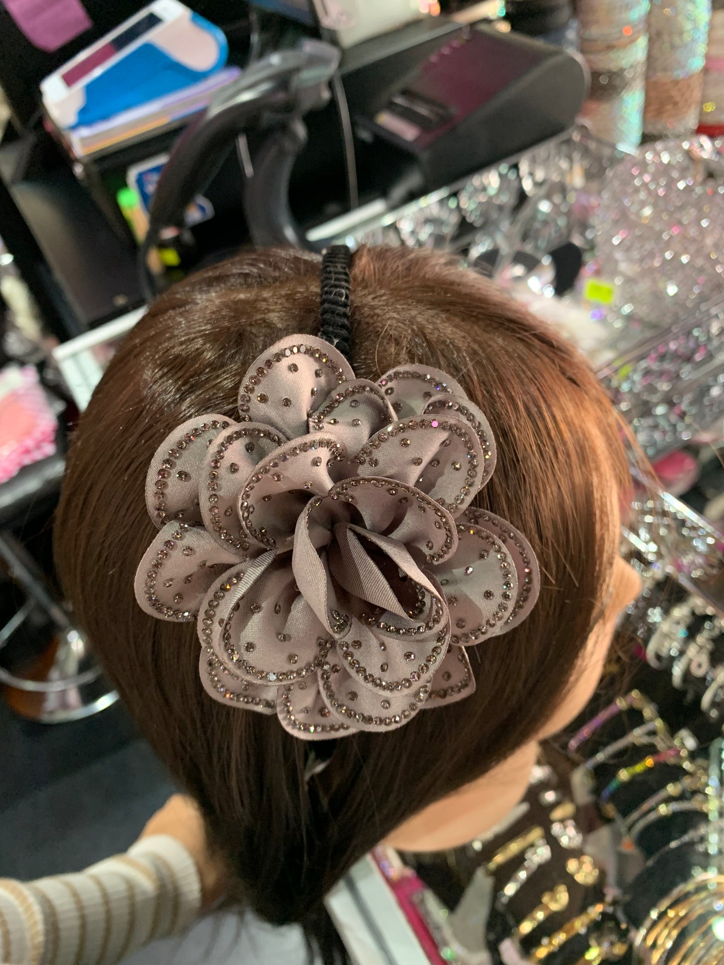 Diadema de flor - bling bling