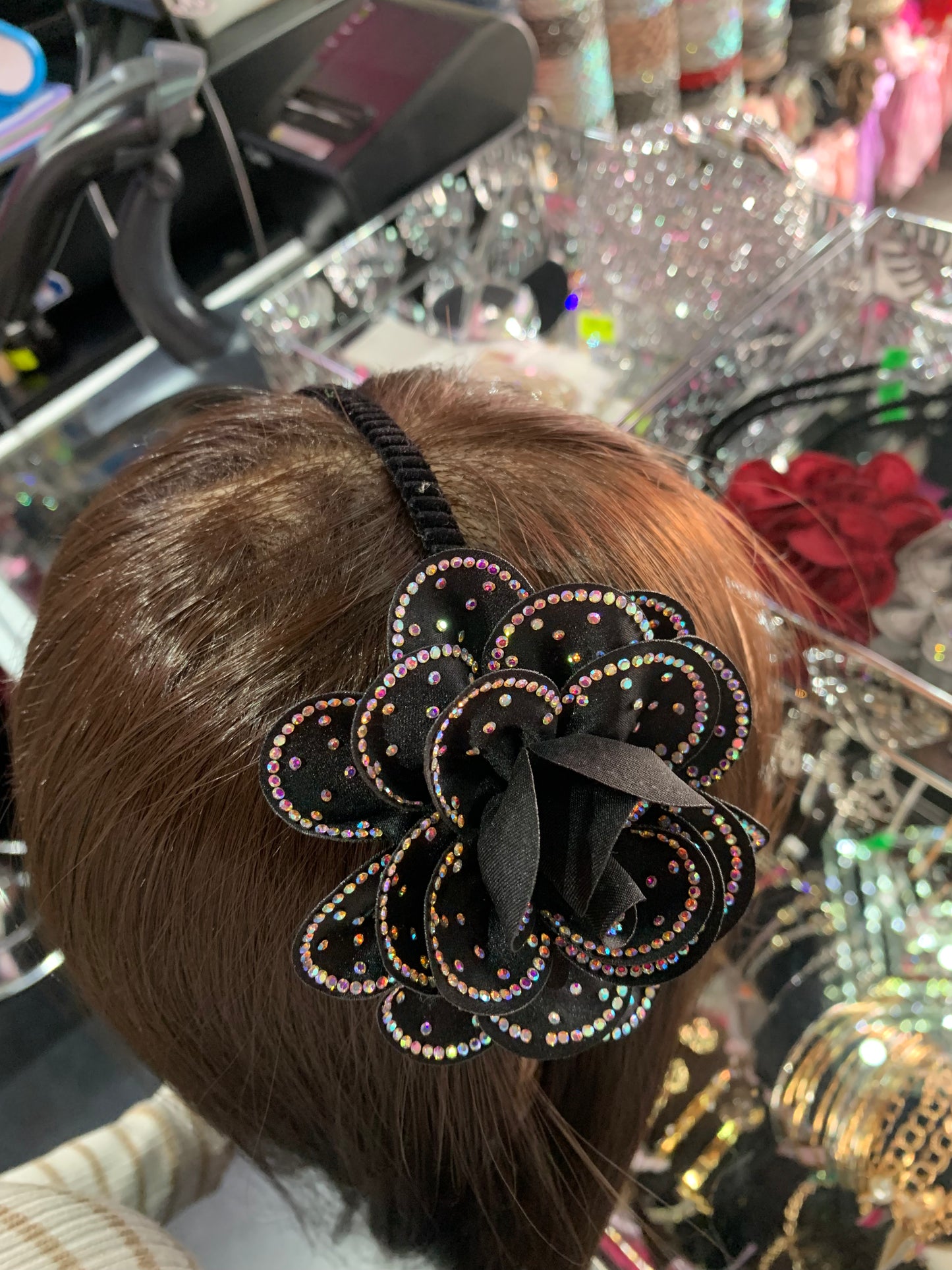 Diadema de flor - bling bling
