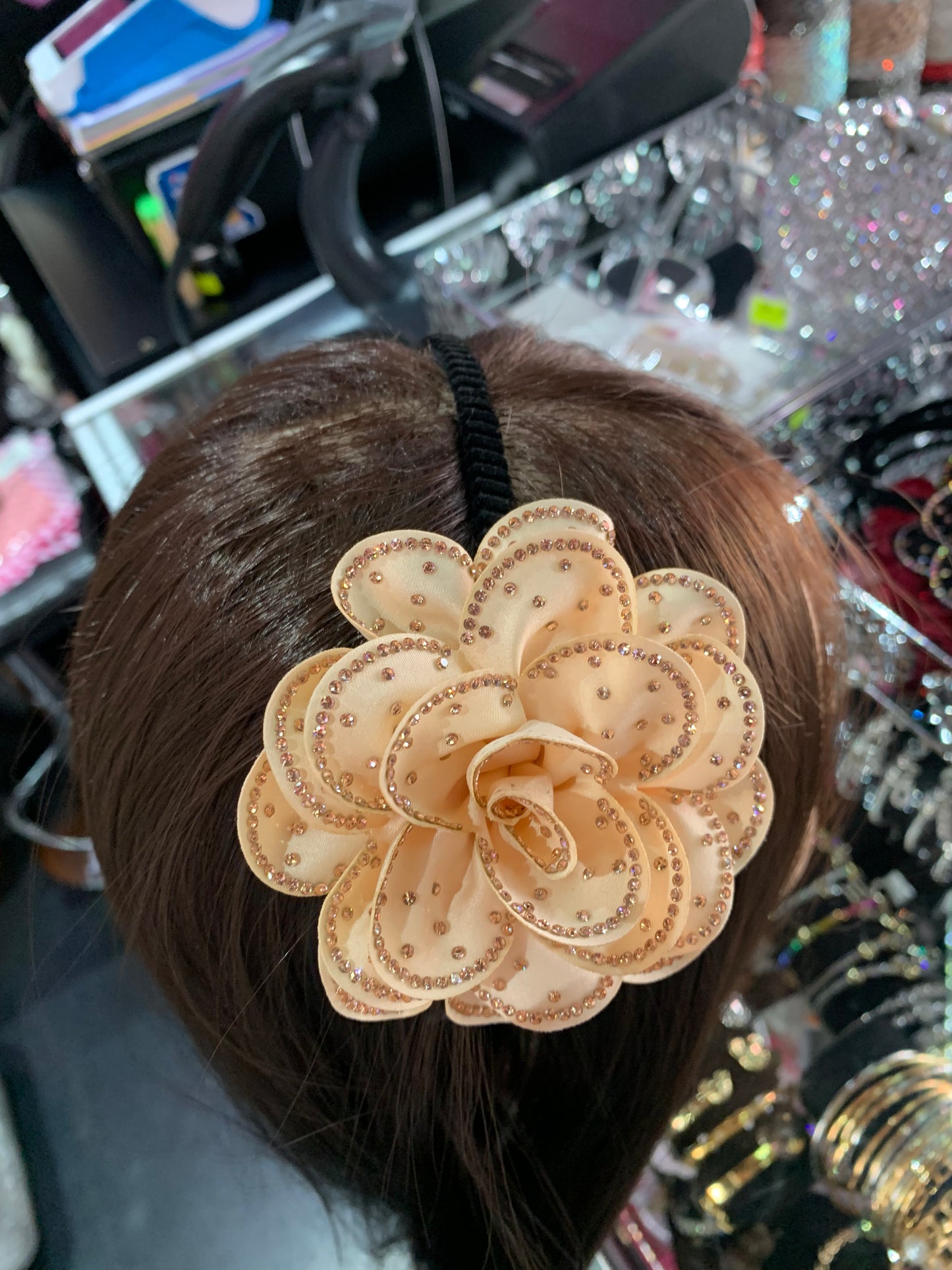 Diadema de flor - bling bling