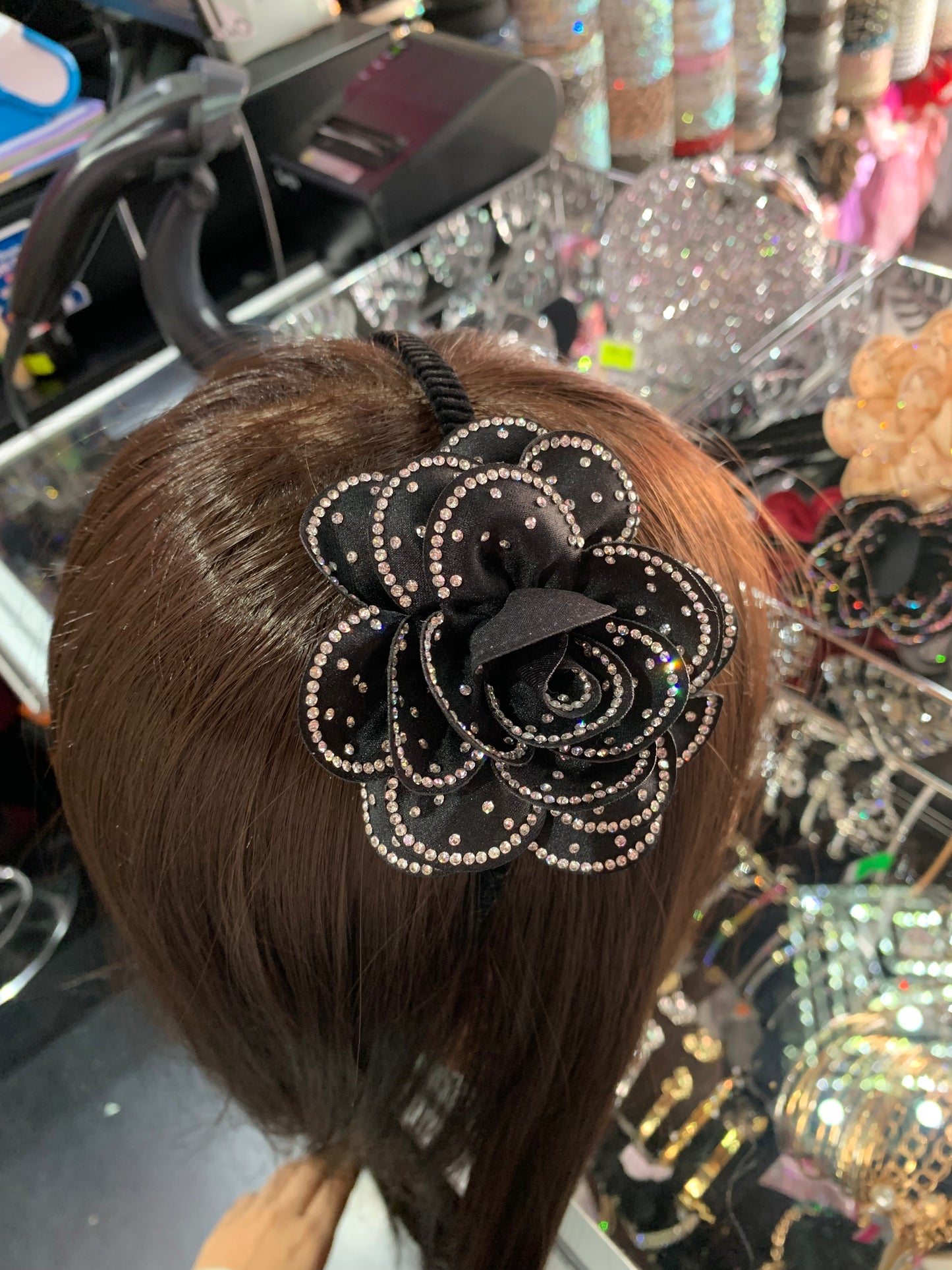 Diadema de flor - bling bling
