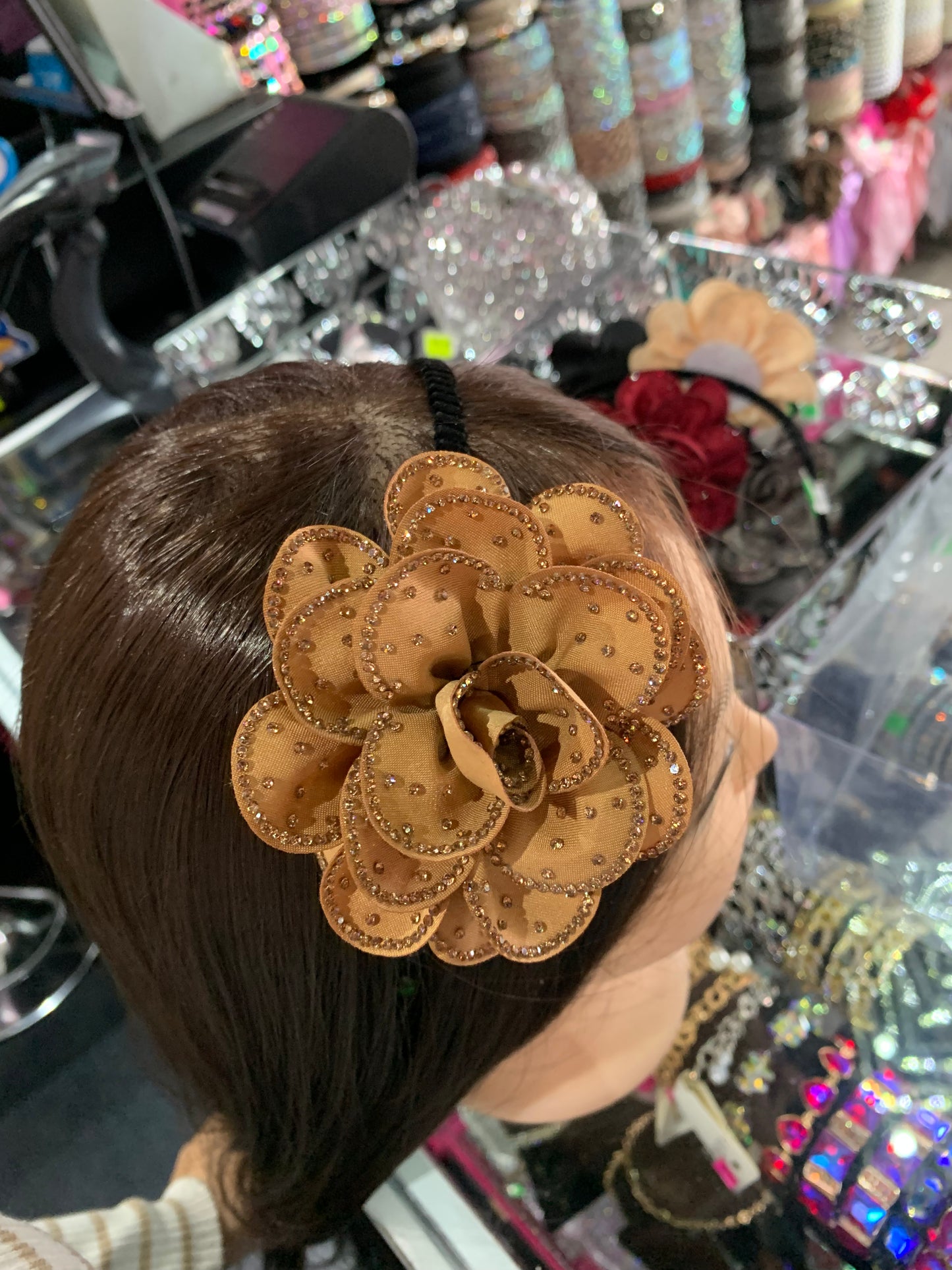 Diadema de flor - bling bling