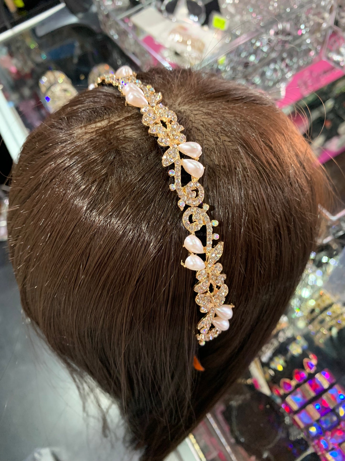 Diadema decorada de metal - bling bling