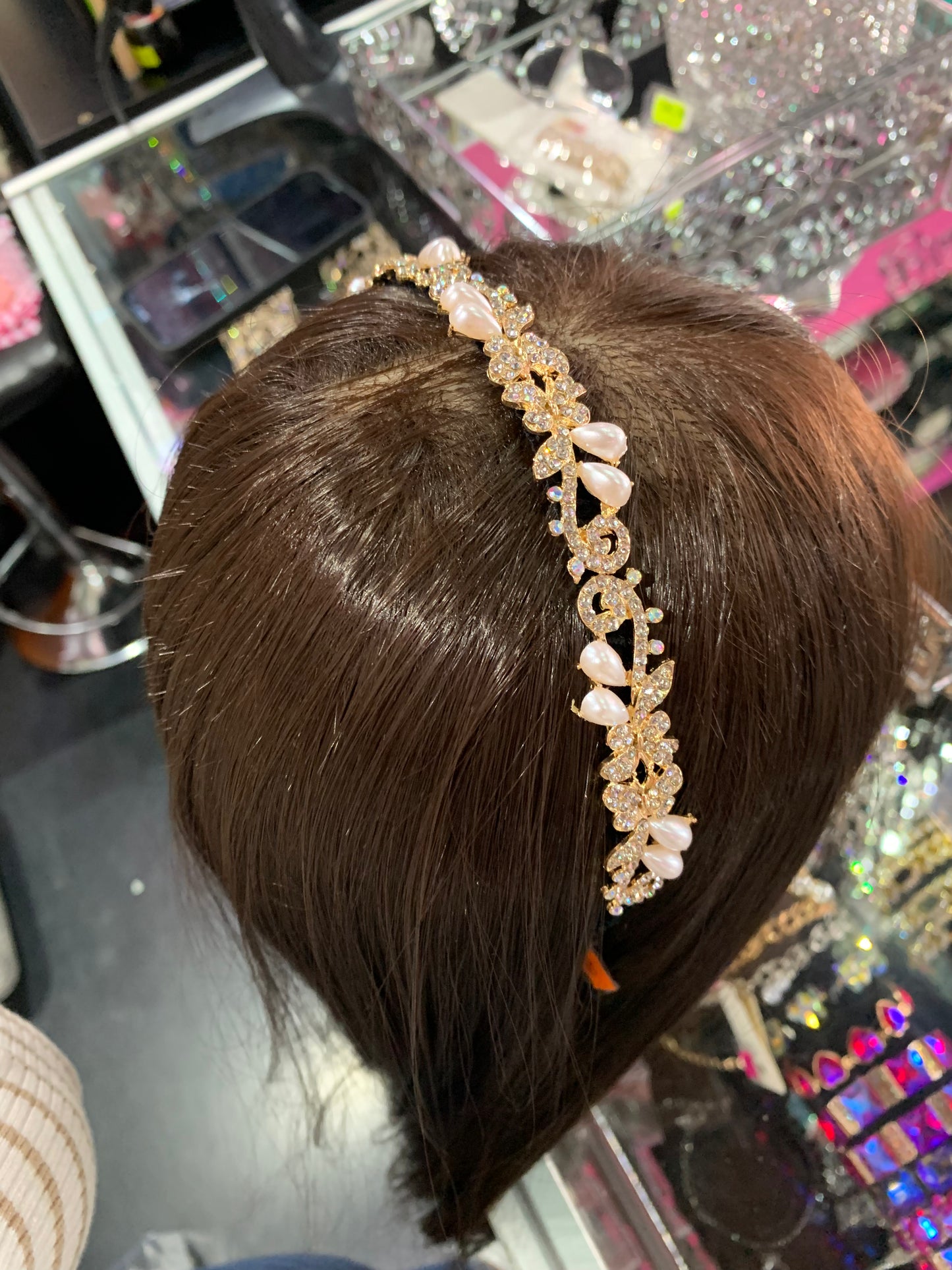 Diadema decorada de metal - bling bling