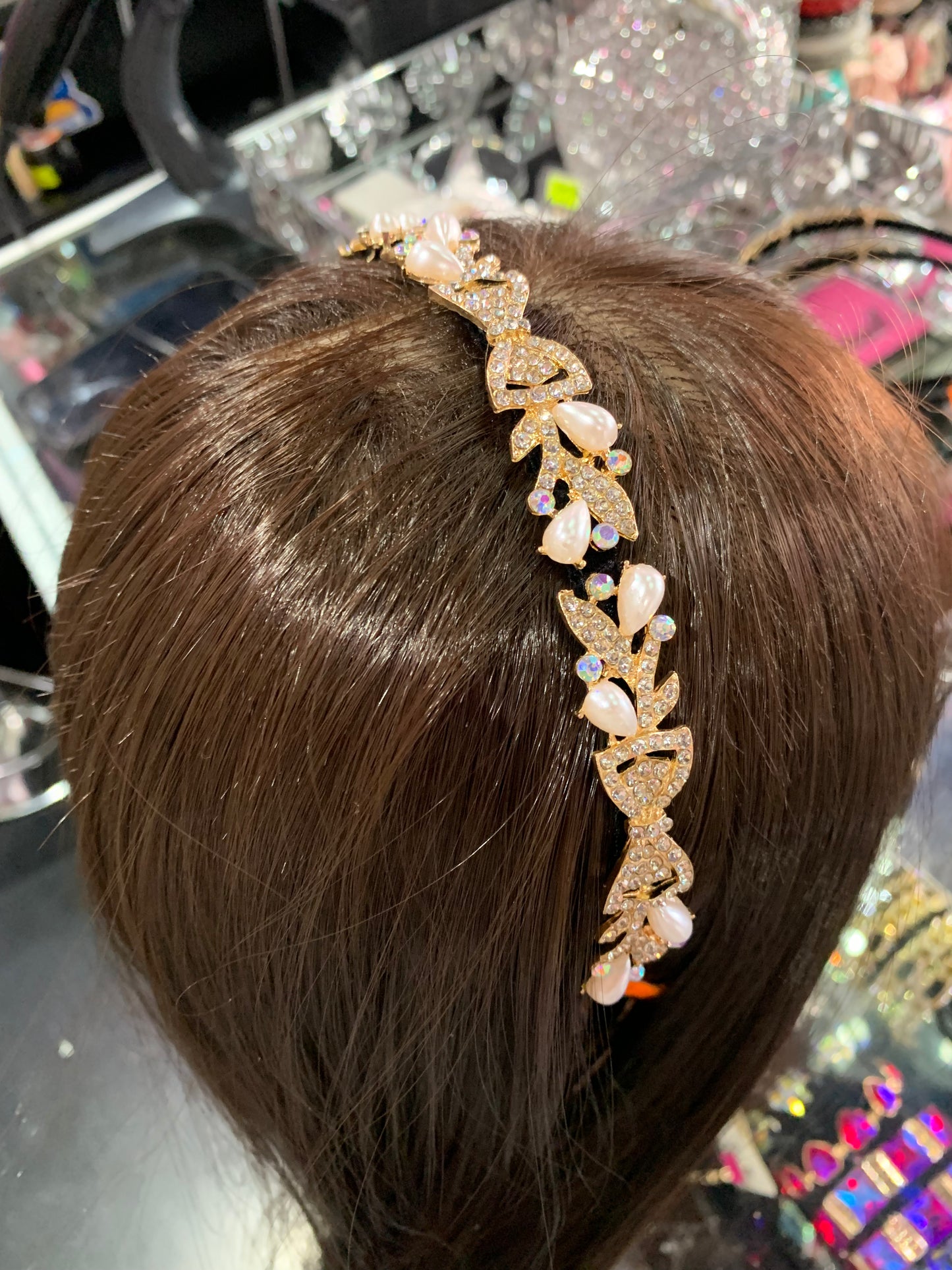 Diadema decorada de metal - bling bling