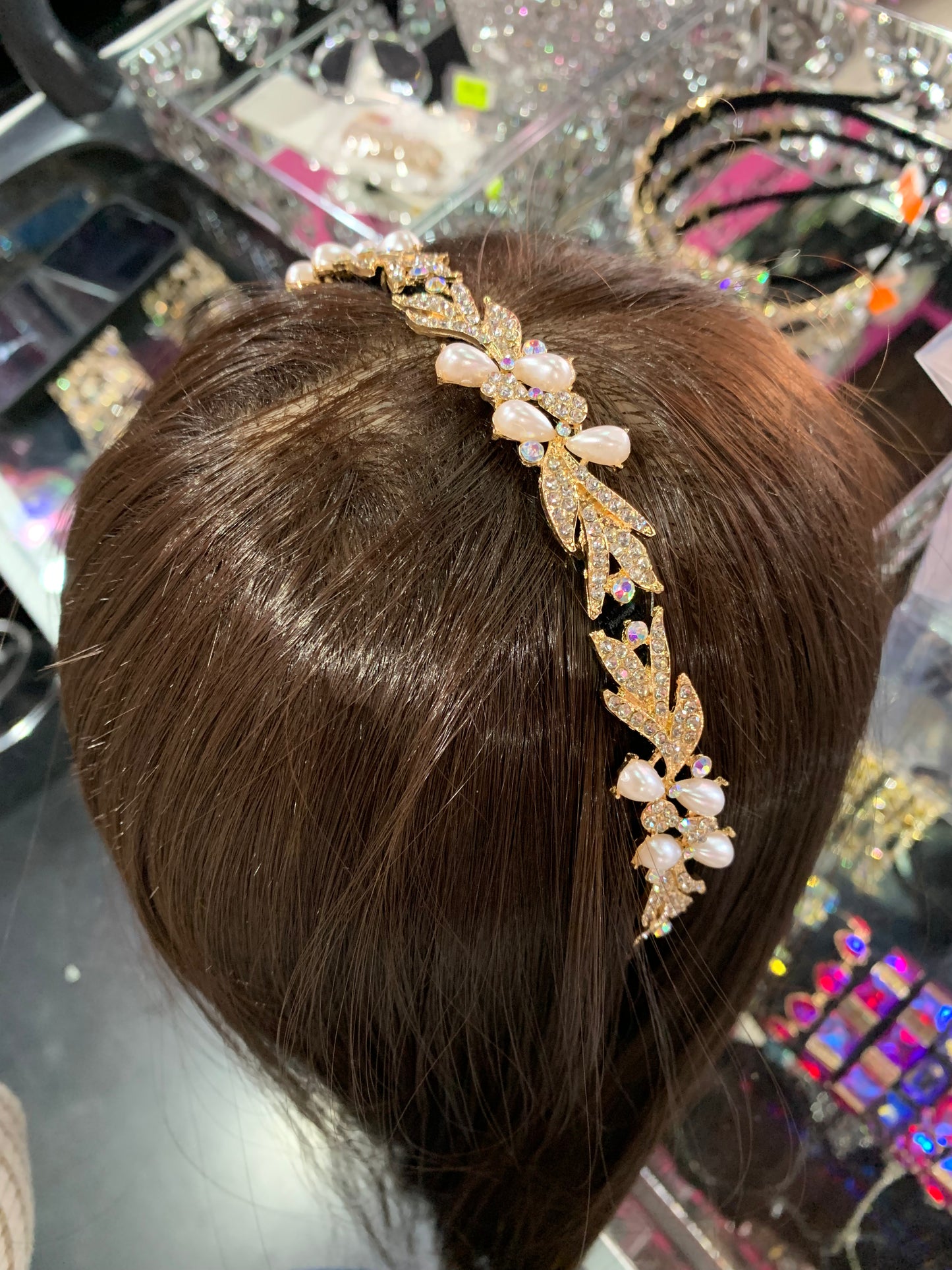 Diadema decorada de metal - bling bling