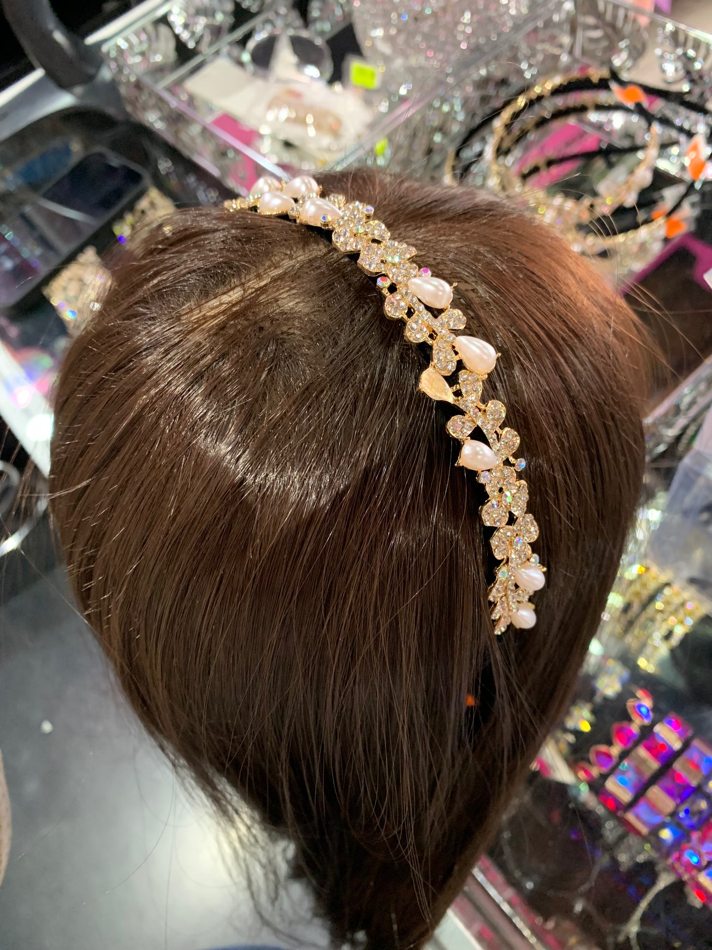 Diadema decorada de metal - bling bling