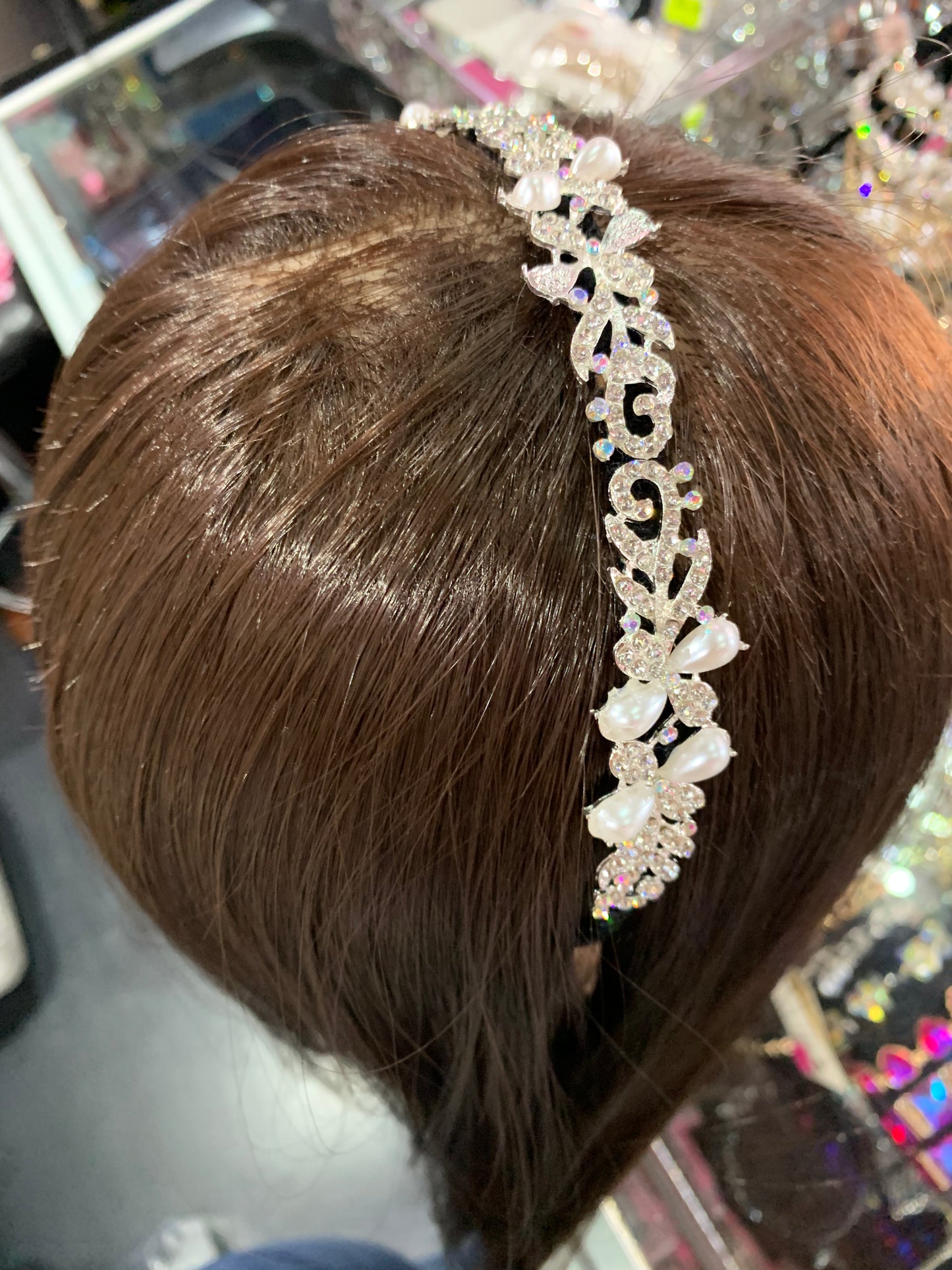 Diadema decorada de metal - bling bling
