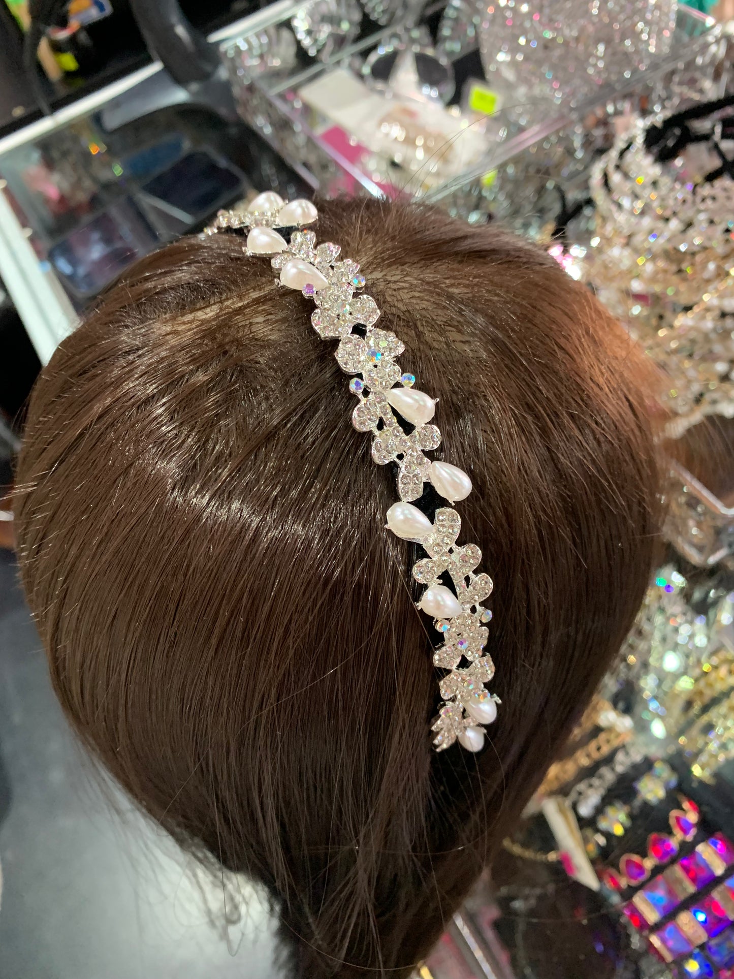 Diadema decorada de metal - bling bling