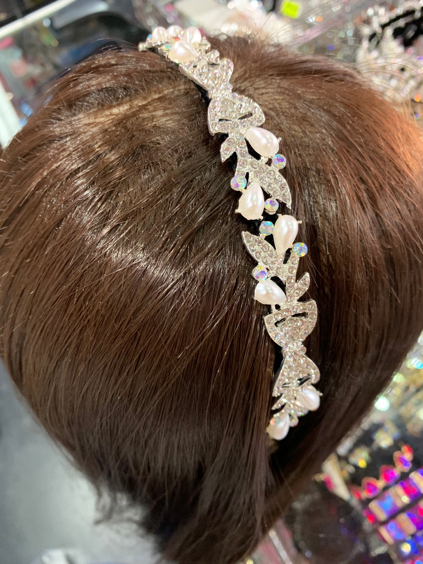 Diadema decorada de metal - bling bling