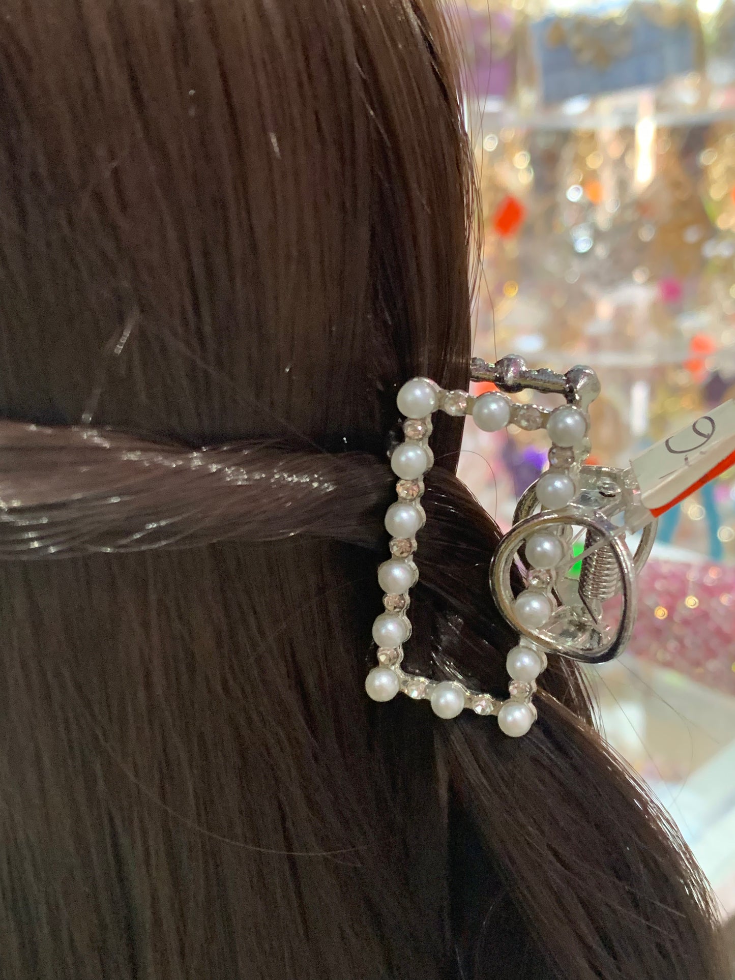 Mini pinza con perlas -Bling Bling