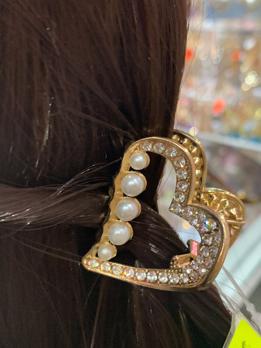 Mini pinza de corazón metálica - Bling Bling