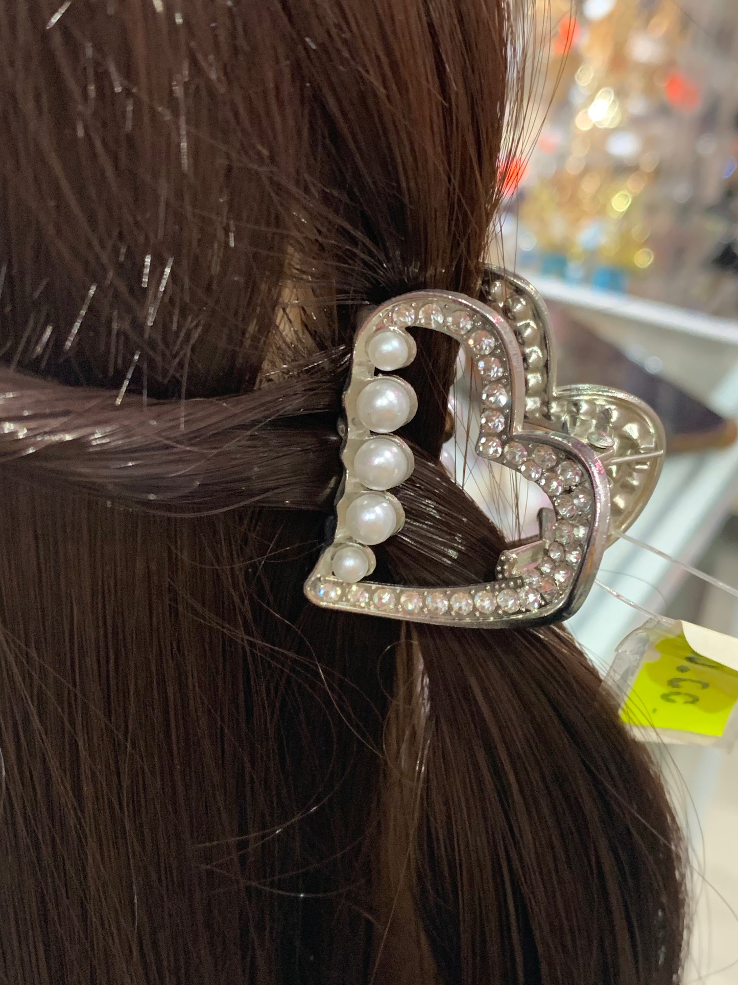 Mini pinza de corazón metálica - Bling Bling