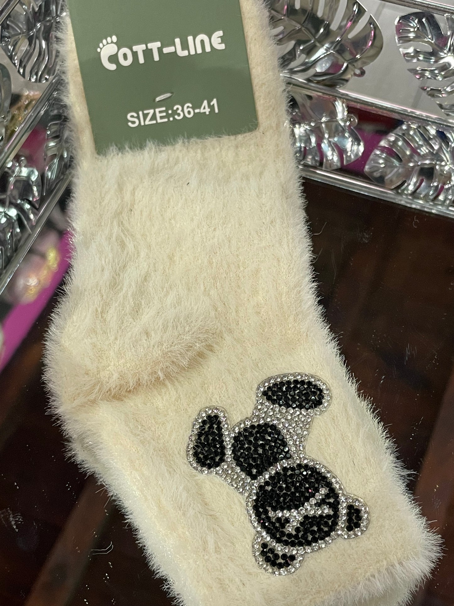Calcetín afelpado con diseño - Bling Bling
