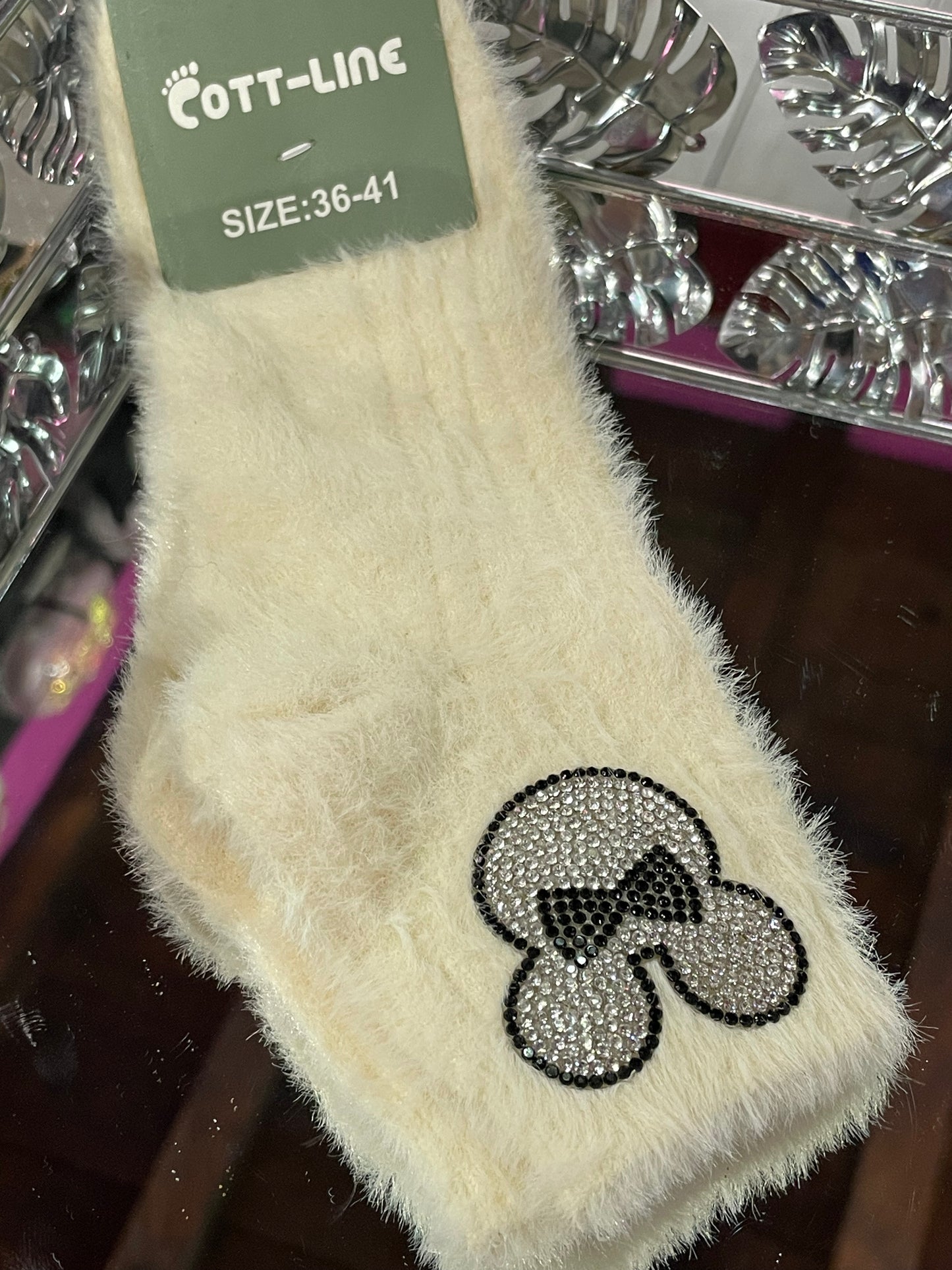 Calcetín afelpado con diseño - Bling Bling