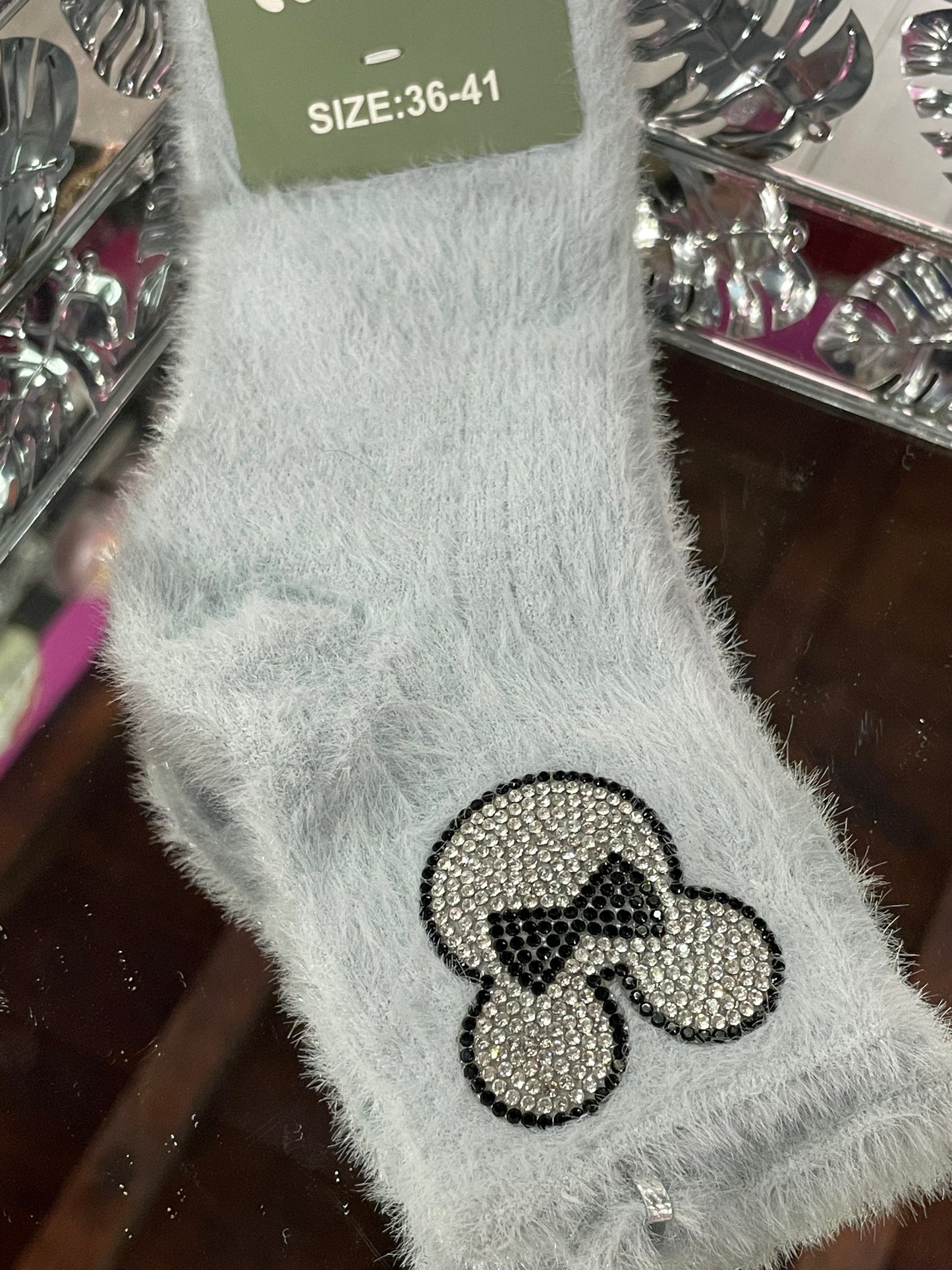 Calcetín afelpado con diseño - Bling Bling