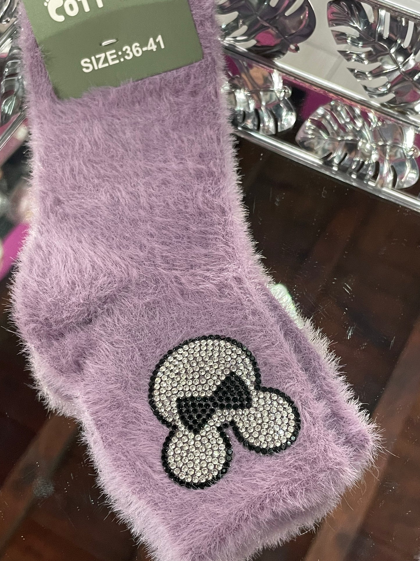 Calcetín afelpado con diseño - Bling Bling