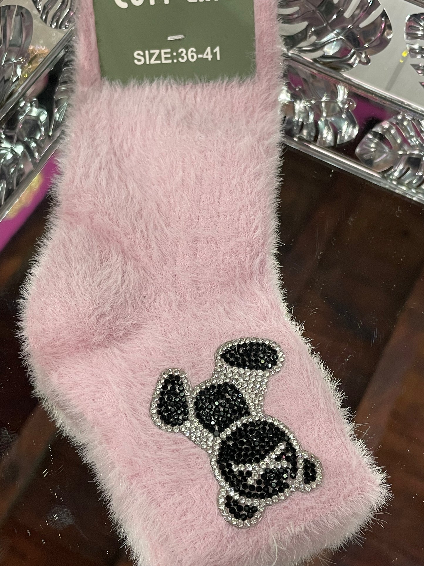 Calcetín afelpado con diseño - Bling Bling