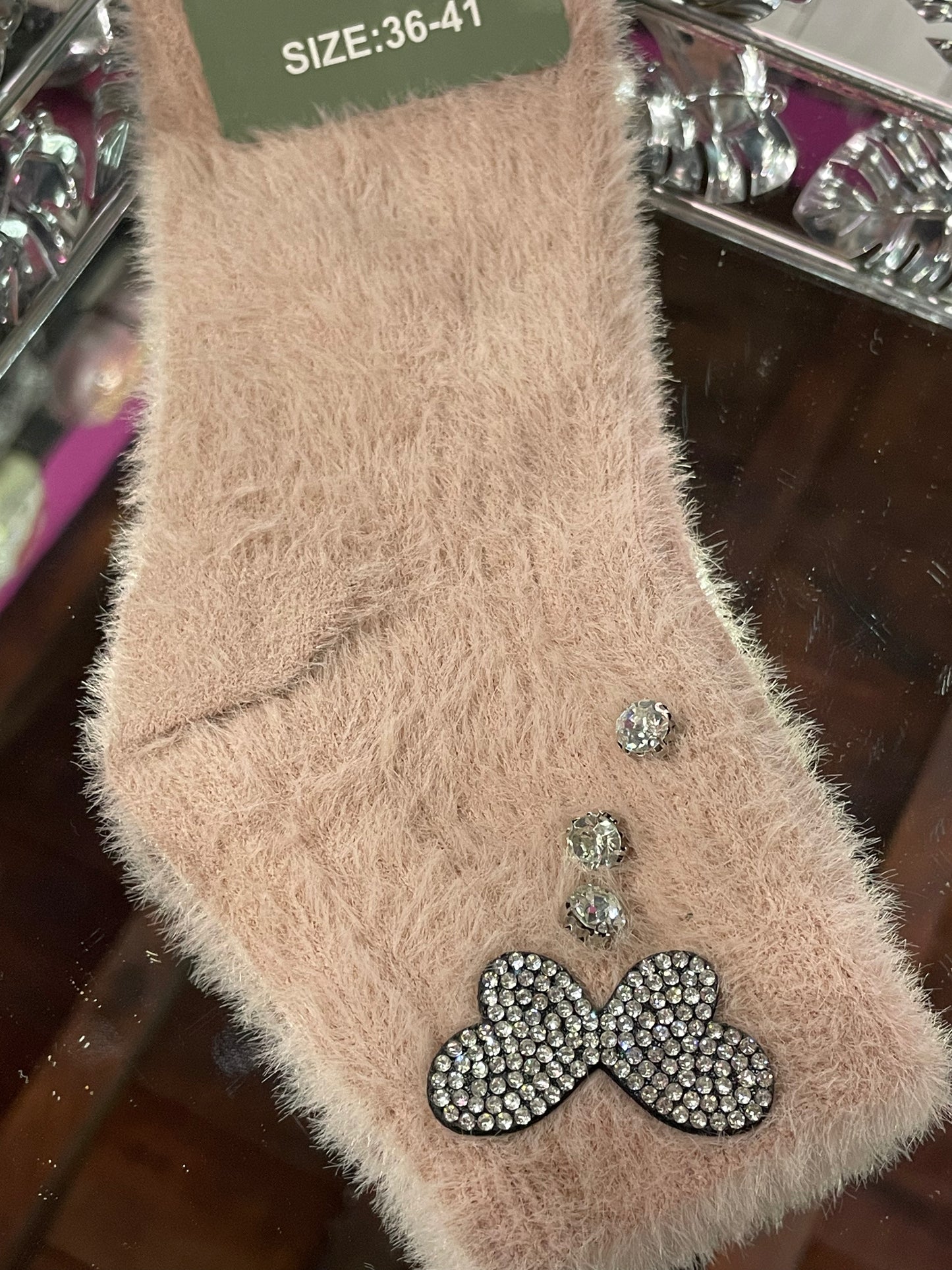 Calcetín afelpado con diseño - Bling Bling