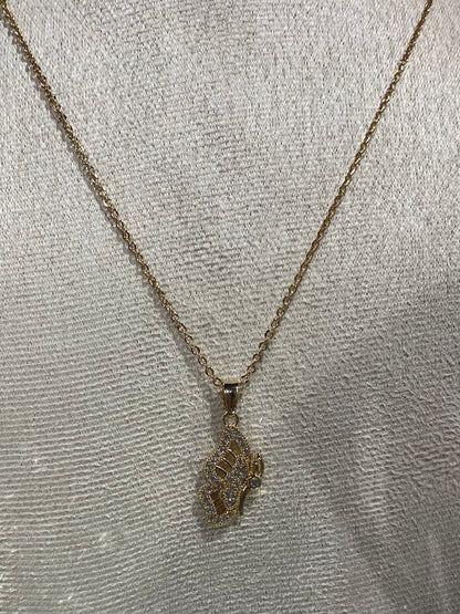 Collar de Zirconia con dije de Mariposa - Bling Bling