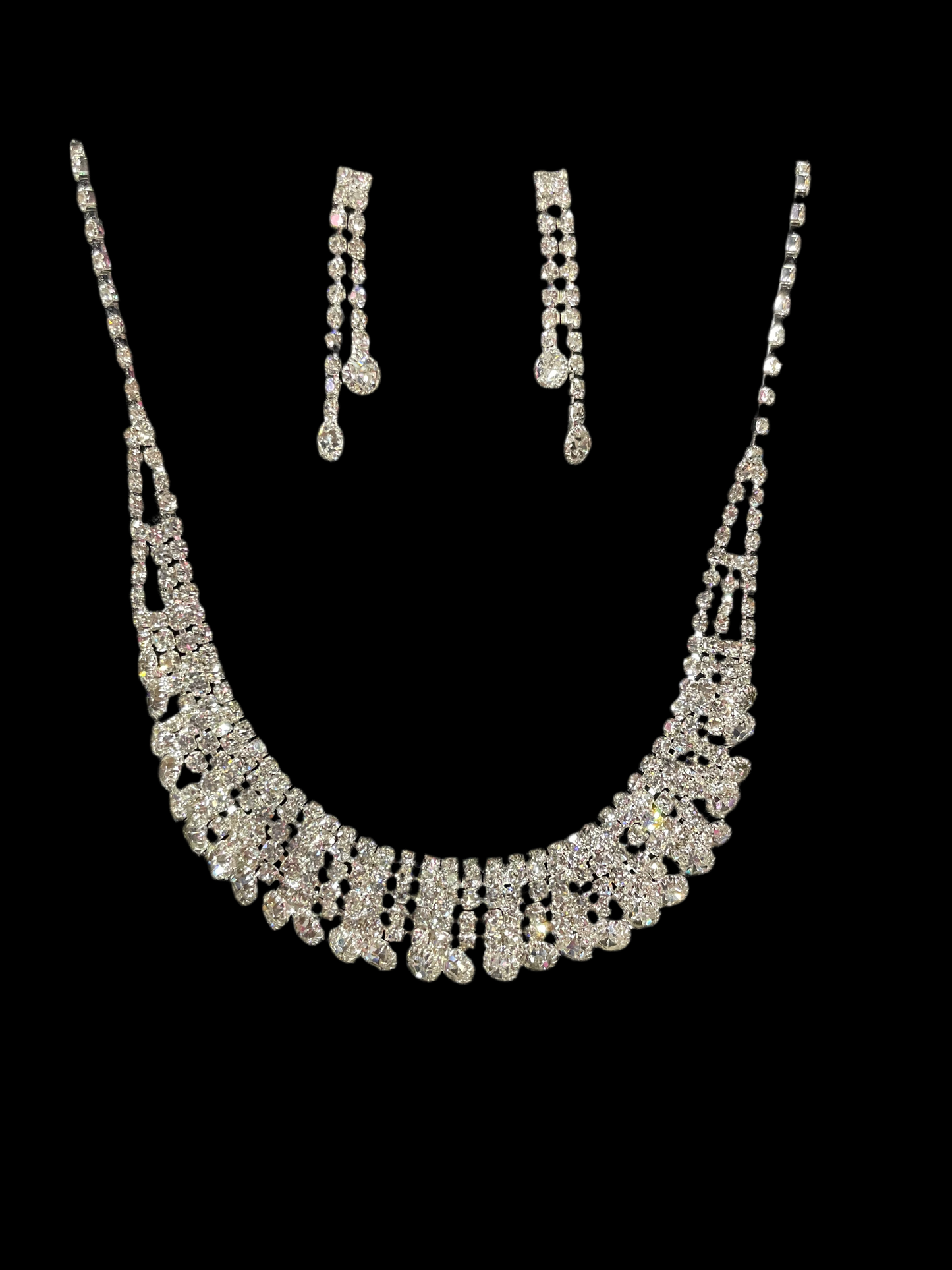 Juego de Collar y Aretes en Plateado - Bling Bling