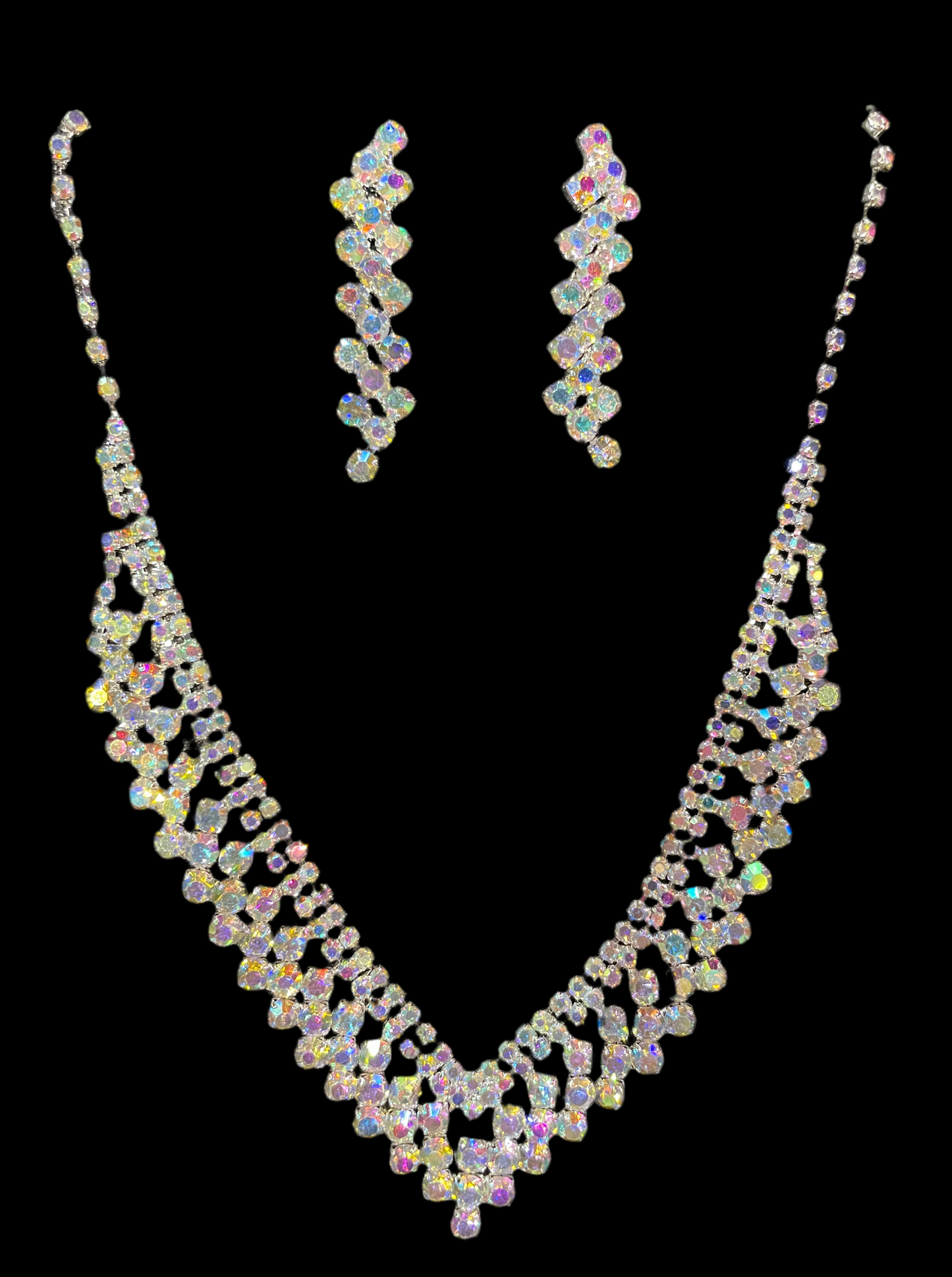 Juego de Collar y Aretes en Plata Tornasol - Bling Bling