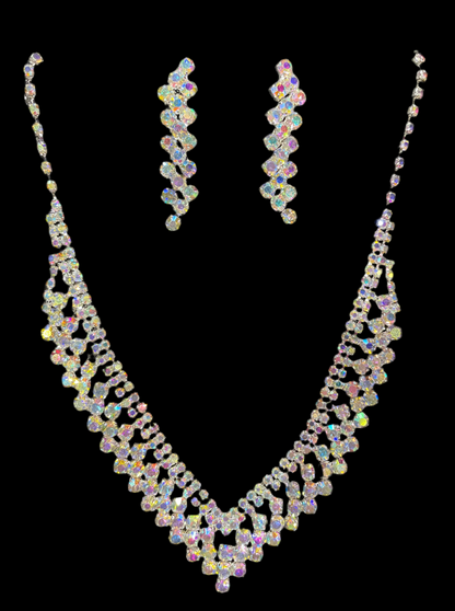 Juego de Collar y Aretes en Plata Tornasol - Bling Bling