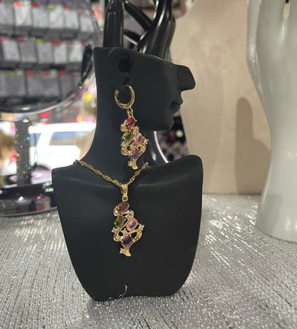 Juego de Collar dorado con dije - Bling Bling