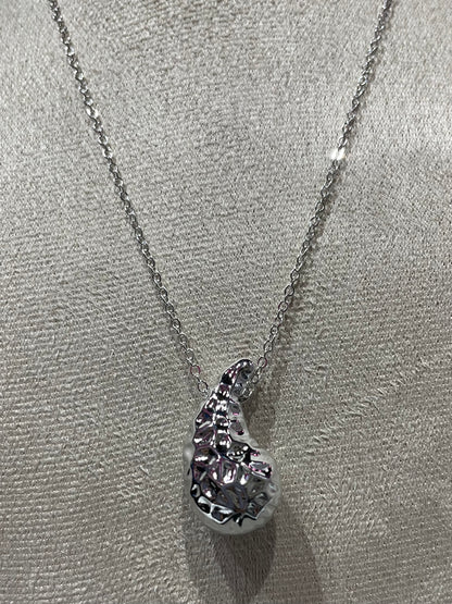 Collar con dije liso en Plateado - Bling Bling