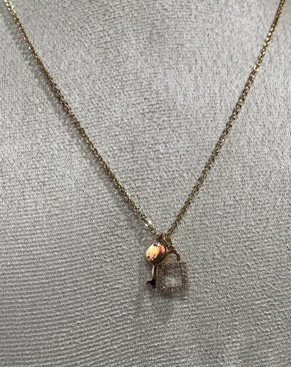 Collar de Zirconia con dije de Llave y Candado - Bling Bling