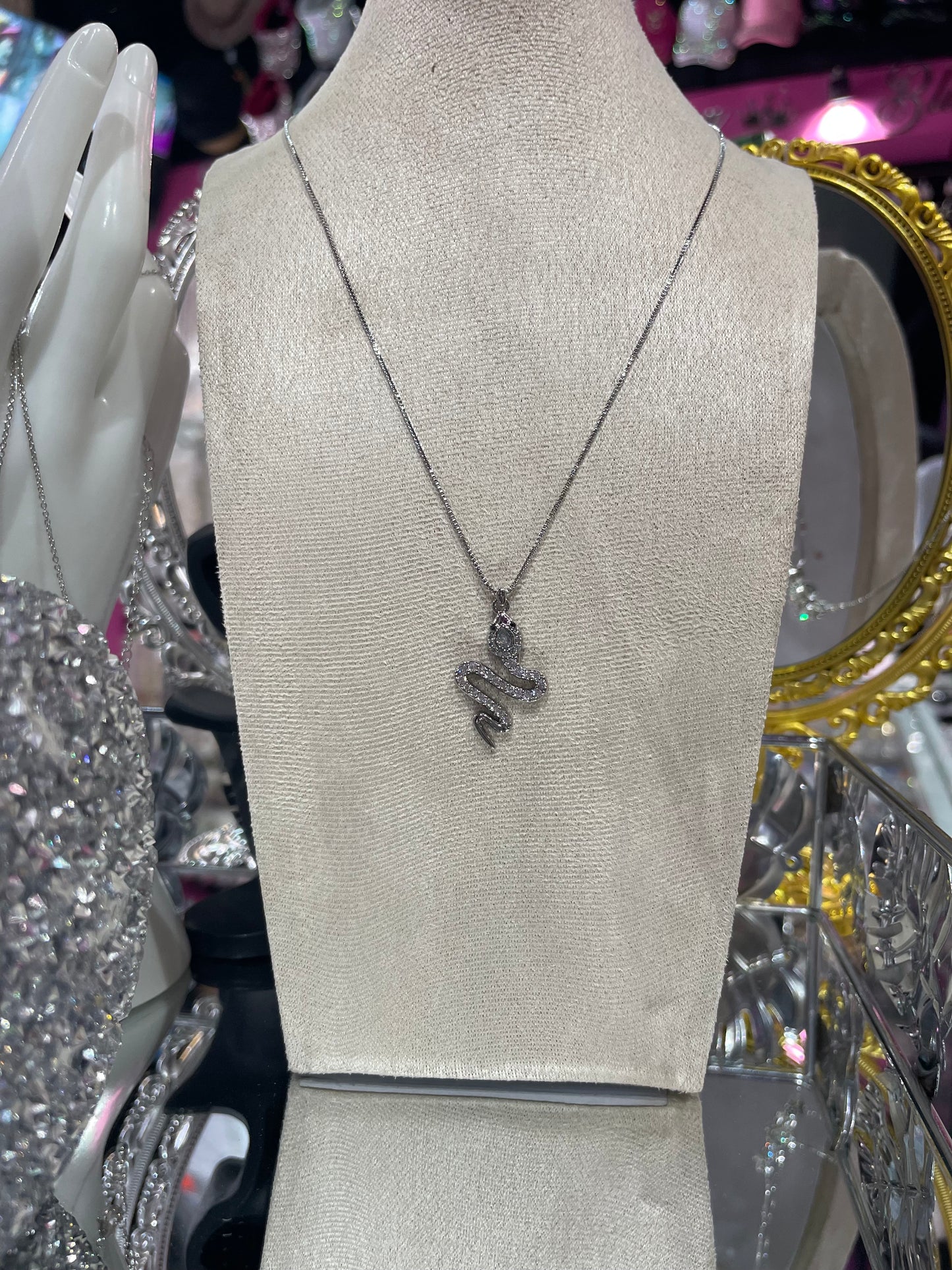 Collar de Zirconia con dije de Serpiente - Bling Bling