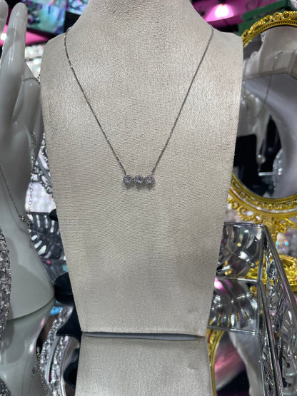 Collar de Zirconia con dijes Circulares con Piedra Brillante - Bling Bling