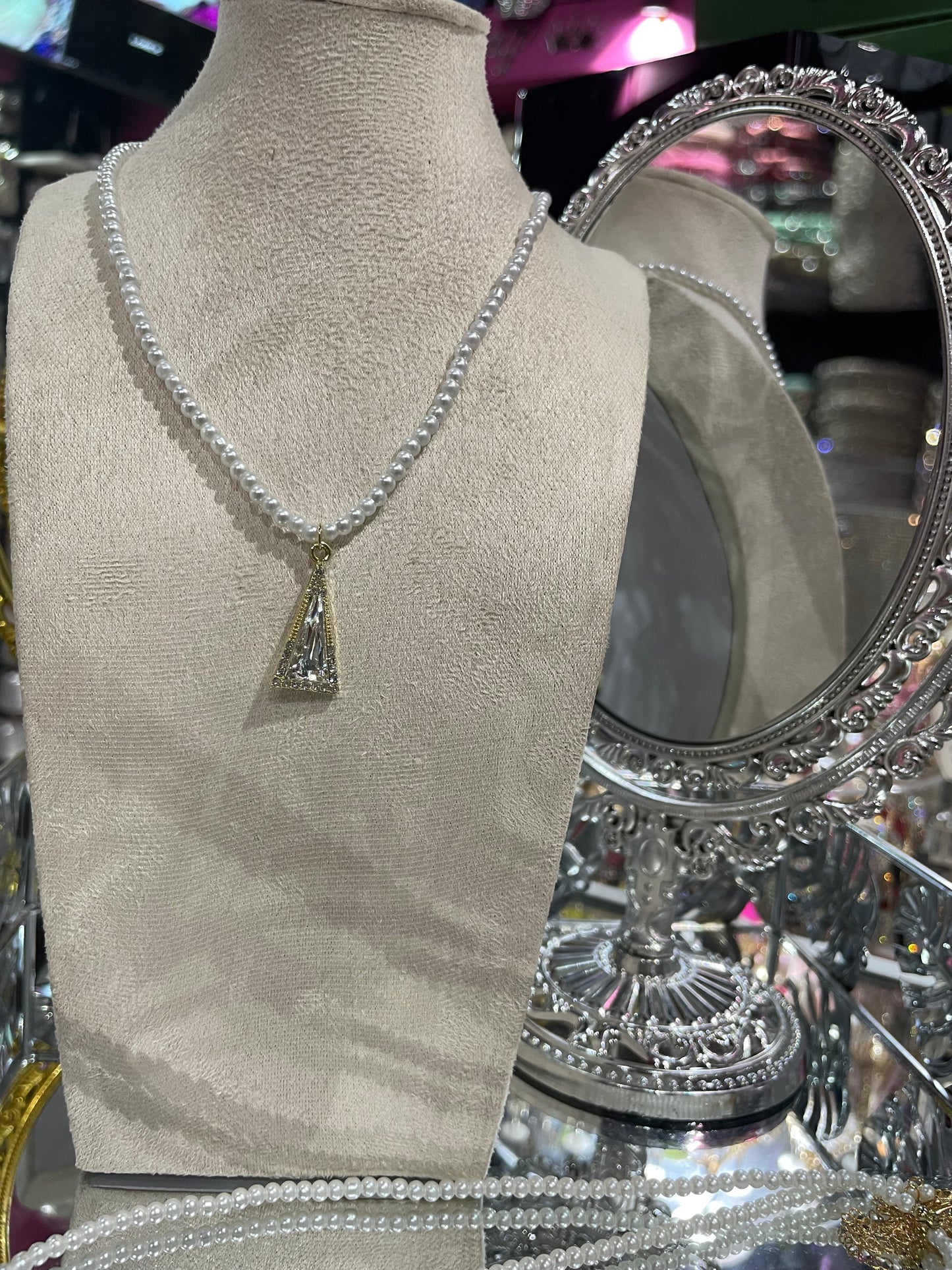 Collar de Perlas con dije Dorado - Bling Bling