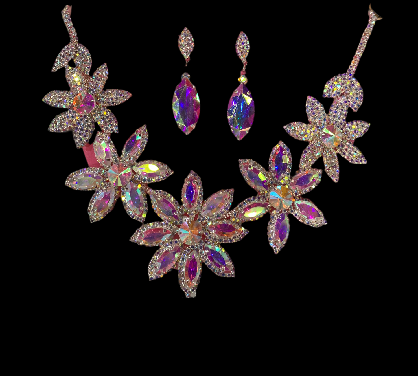 Juego de collar y aretes (colores)