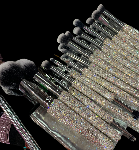 Set de Brochas de maquillaje en Plateado - Bling Bling